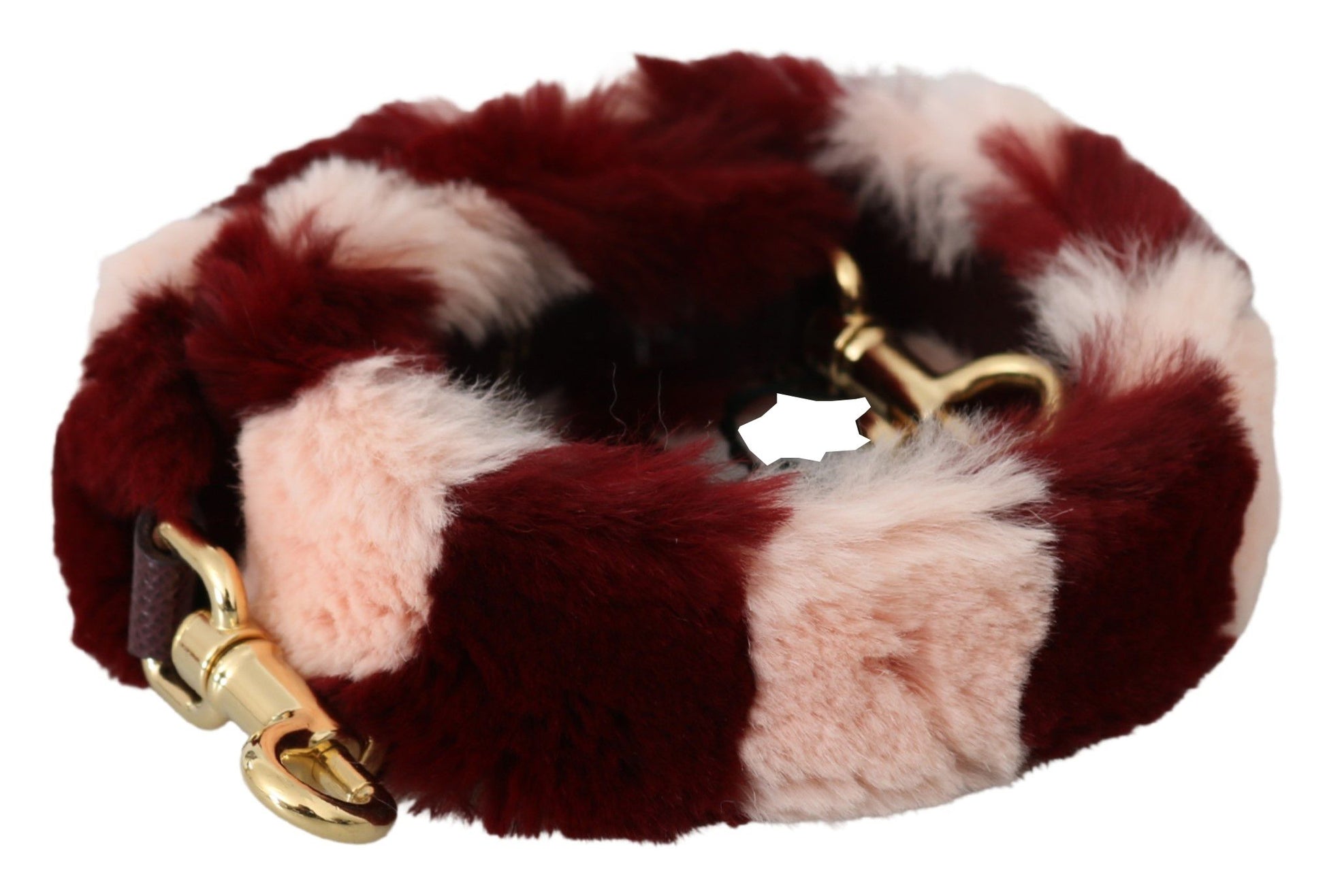 Dolce & Gabbana Bordeaux Pink Fur Shoulder Strap Luxury Accessory - KALAJ