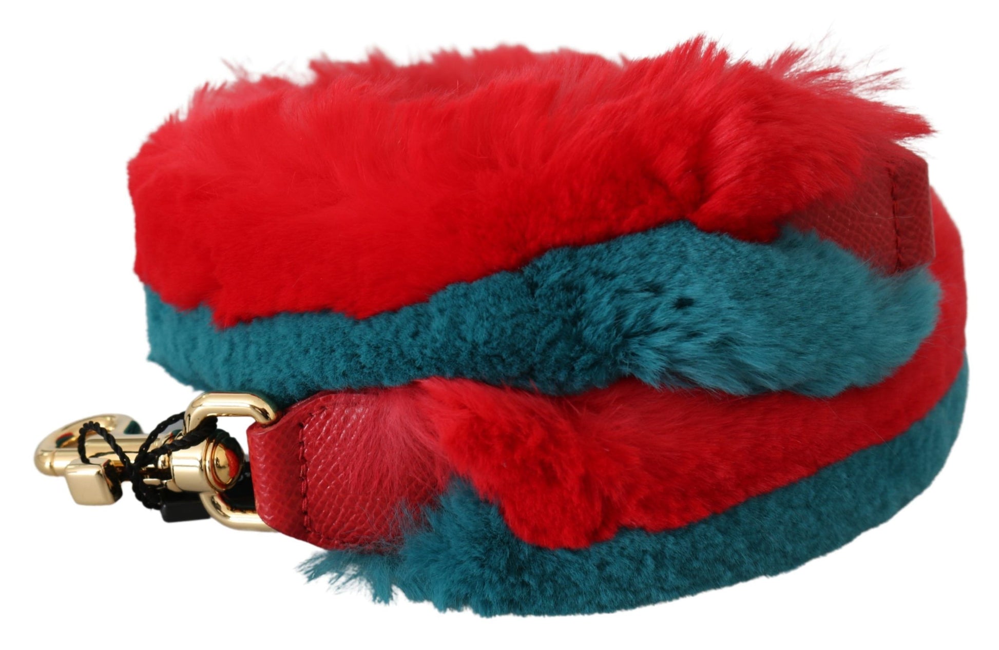 Dolce & Gabbana Elegant Red Lapin Fur Shoulder Strap - KALAJ