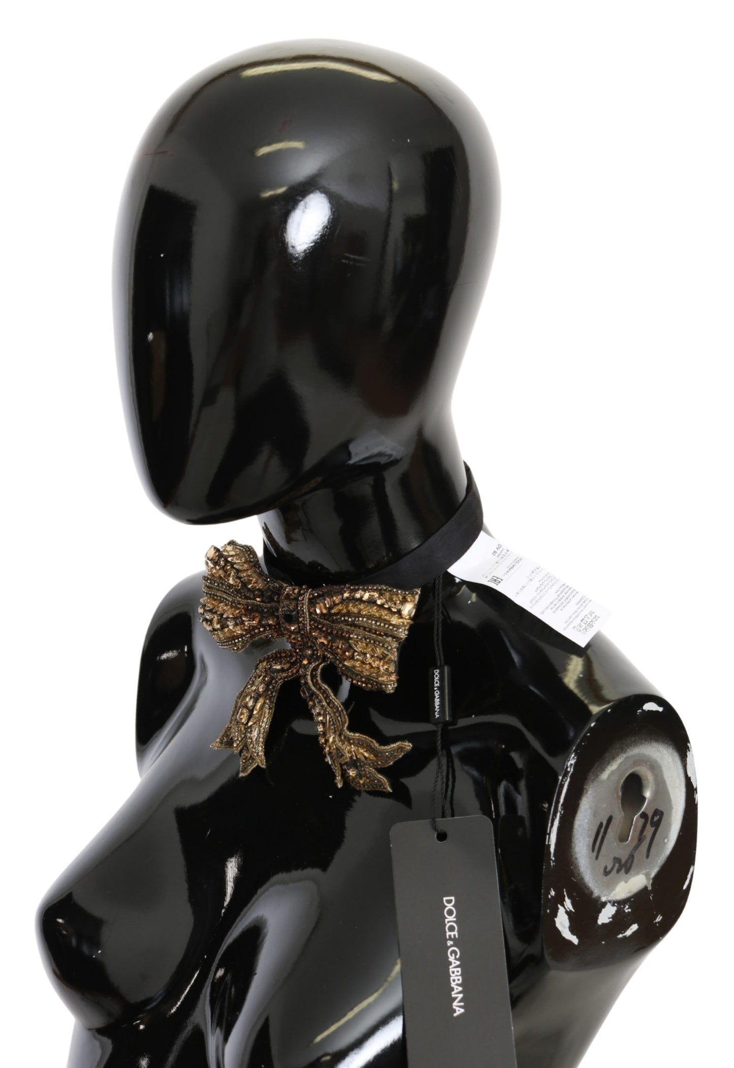 Dolce & Gabbana Elegant Silk Gold Bowtie - Dazzle in Style - KALAJ