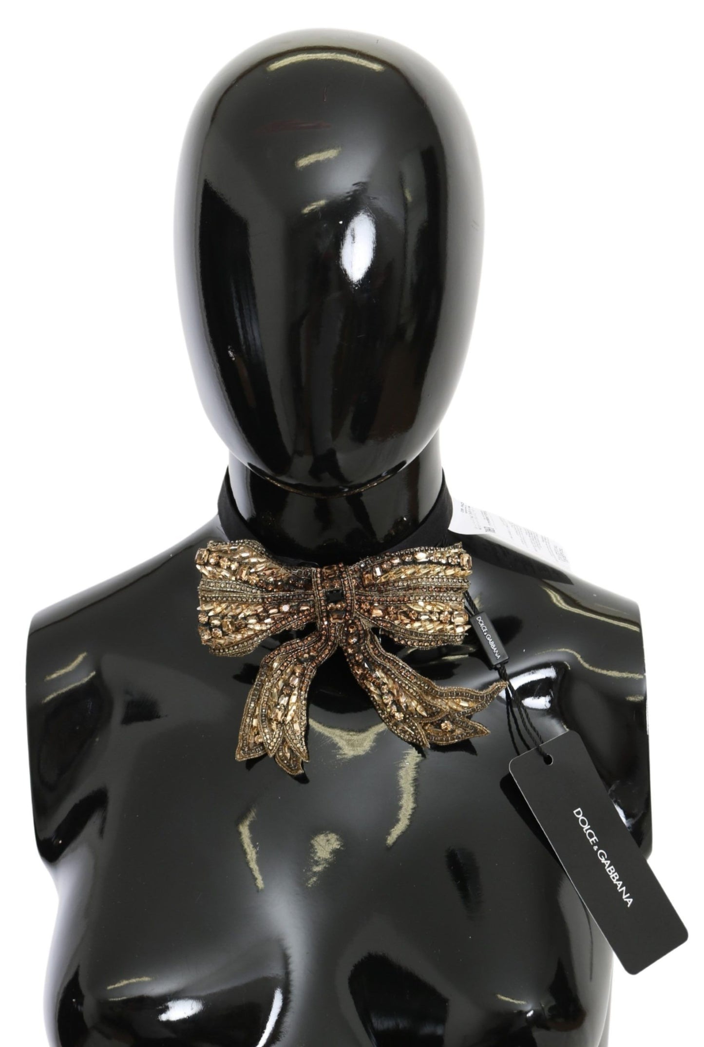 Dolce & Gabbana Elegant Silk Gold Bowtie - Dazzle in Style - KALAJ