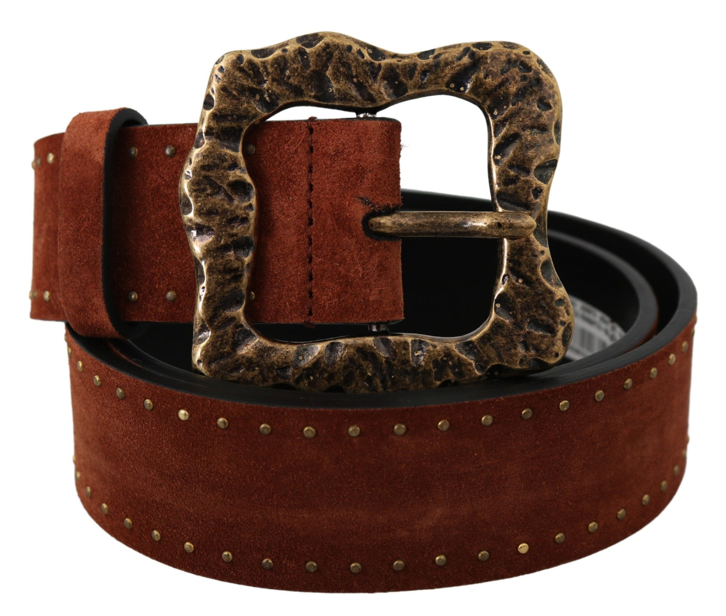 Dolce & Gabbana Elegant Suede Leather Belt with Gold Studs - KALAJ