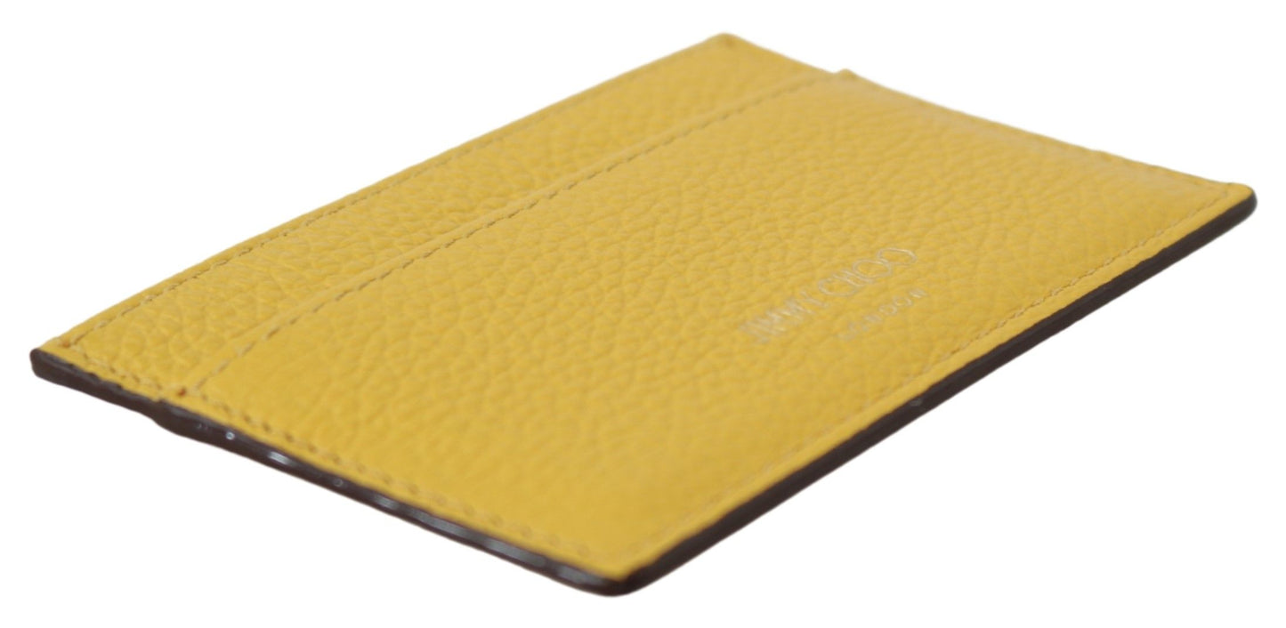 Jimmy Choo Sunshine Yellow Leather Card Holder - KALAJ