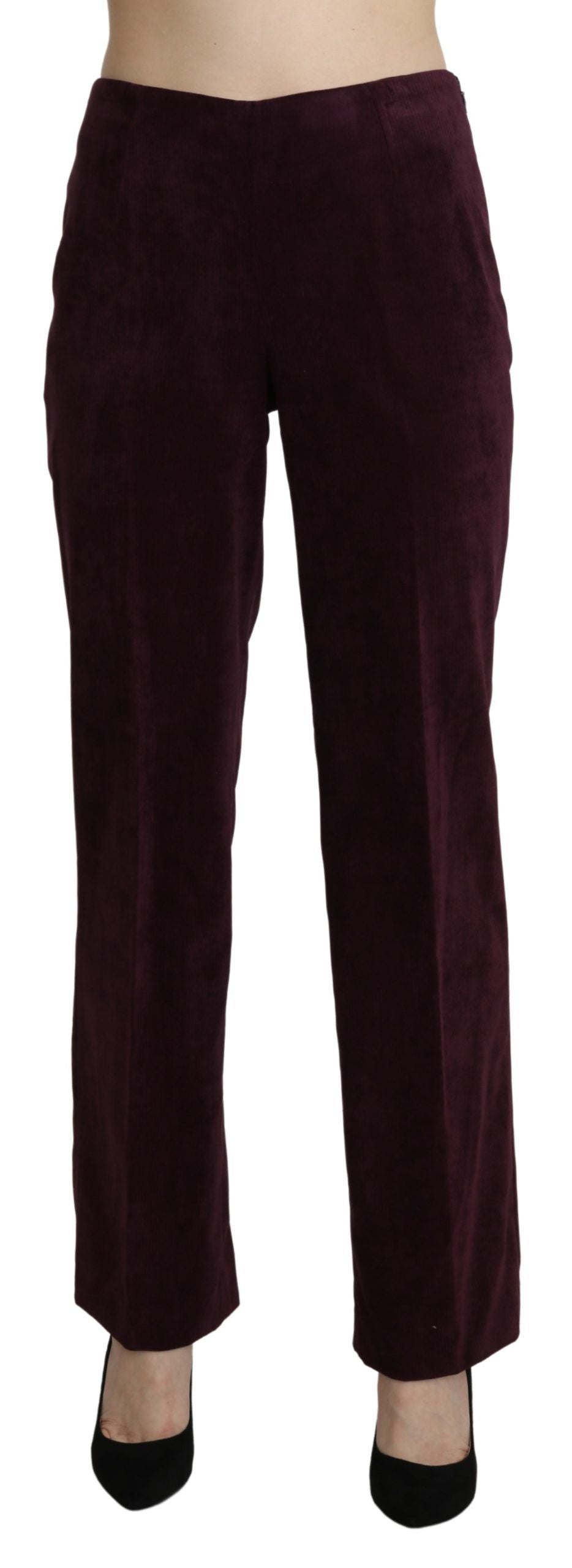 BENCIVENGA Elegant High Waist Straight Purple Pants