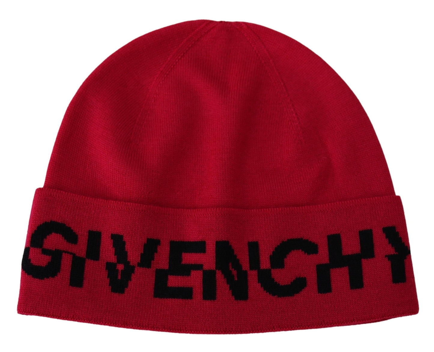 Givenchy Elegant Wool Beanie with Signature Contrast Logo - KALAJ