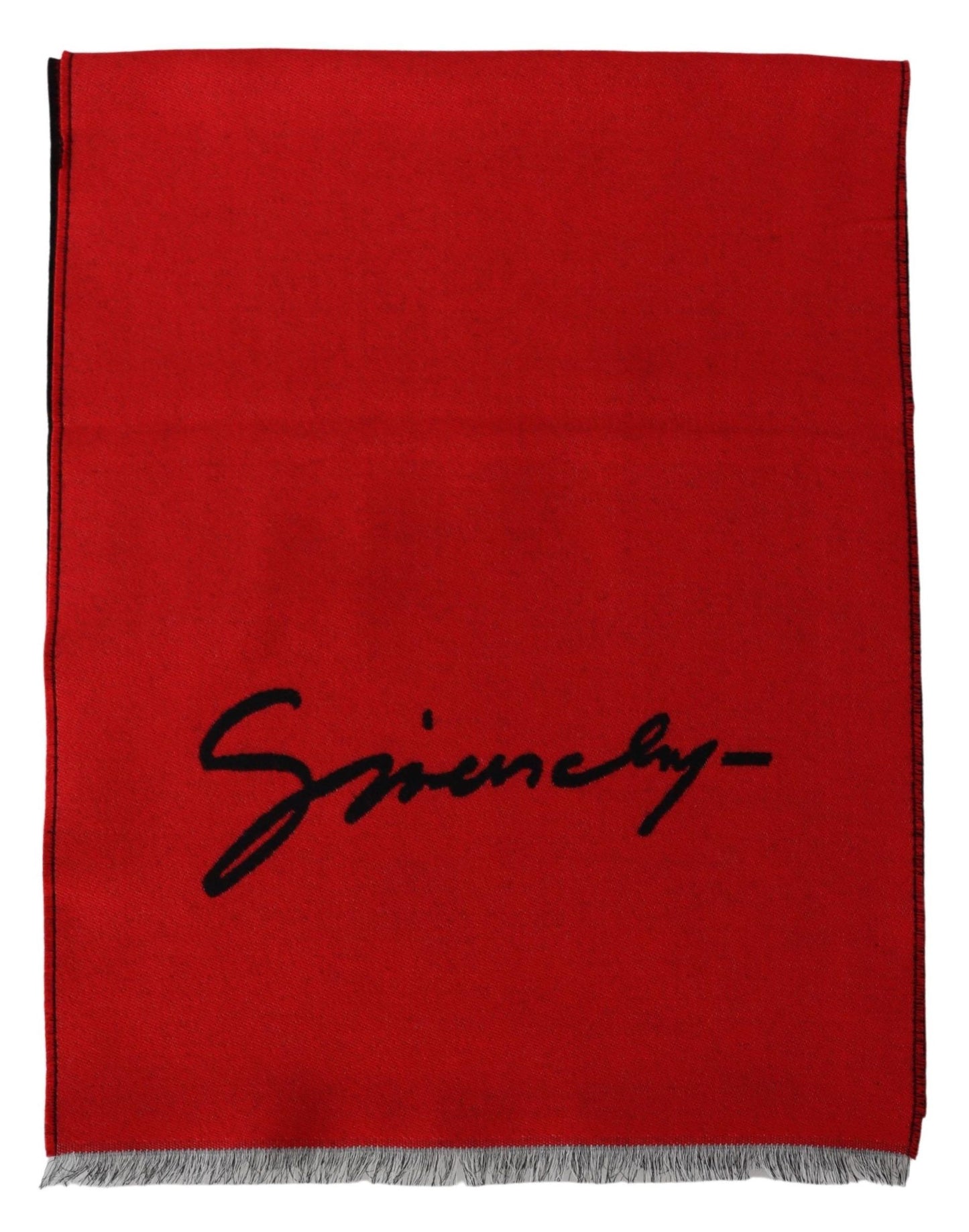 Givenchy Elegant Red Wool Blend Unisex Scarf - KALAJ