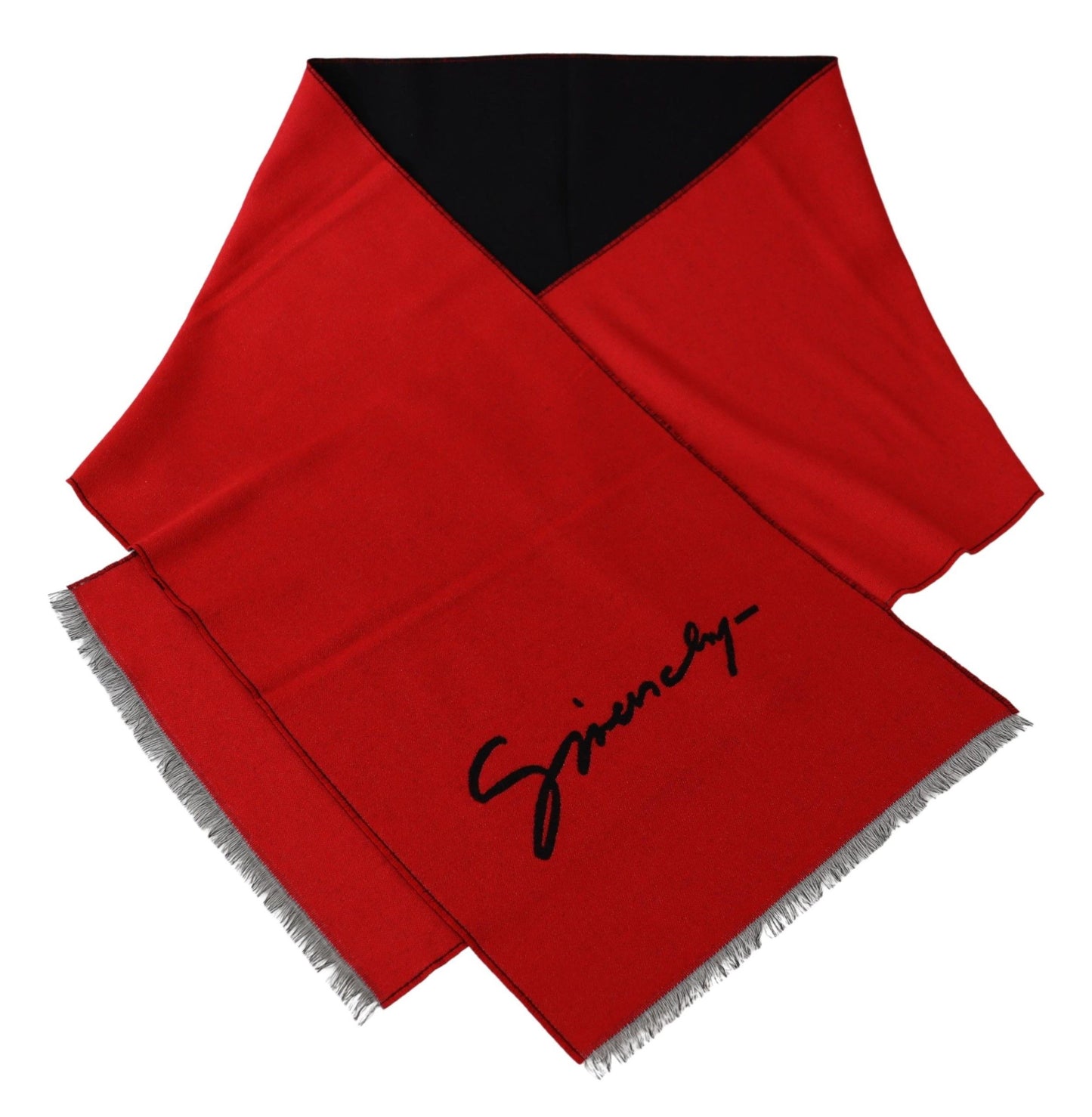 Givenchy Elegant Red Wool Blend Unisex Scarf - KALAJ