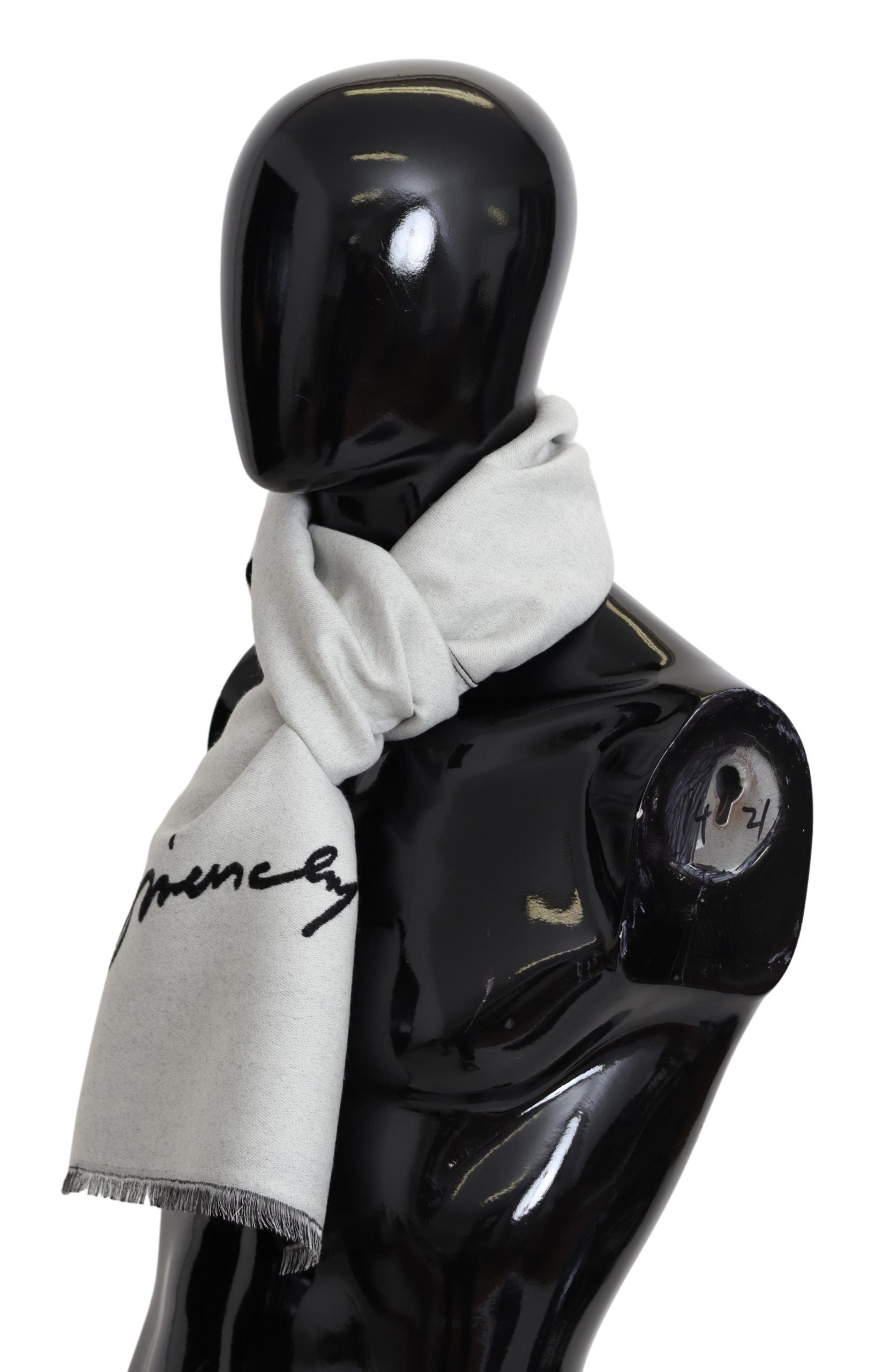 Givenchy Elegant Monochrome Wool-Silk Blend Scarf - KALAJ