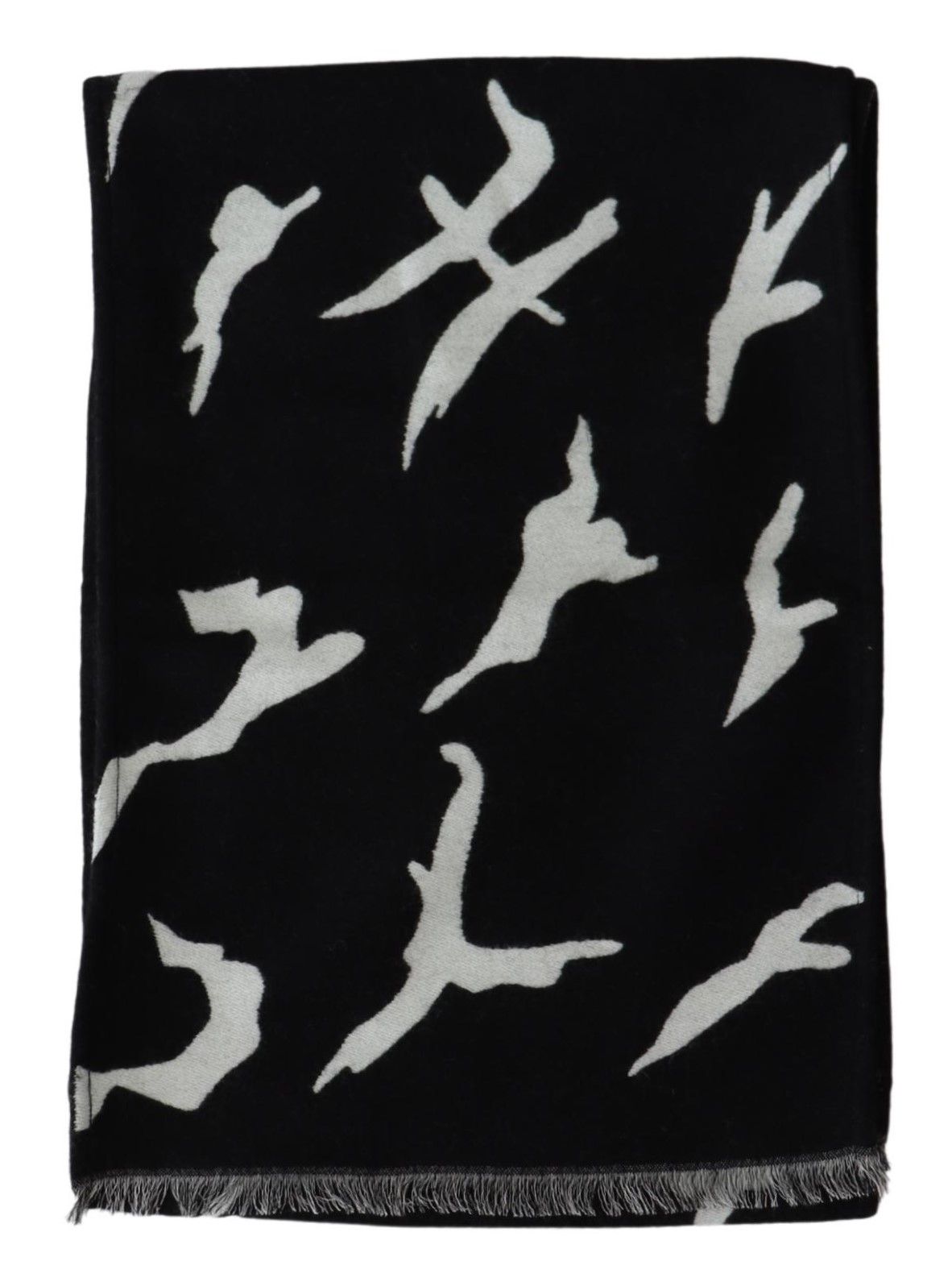 Givenchy Elegant Unisex Wool-Silk Scarf in Black & White - KALAJ