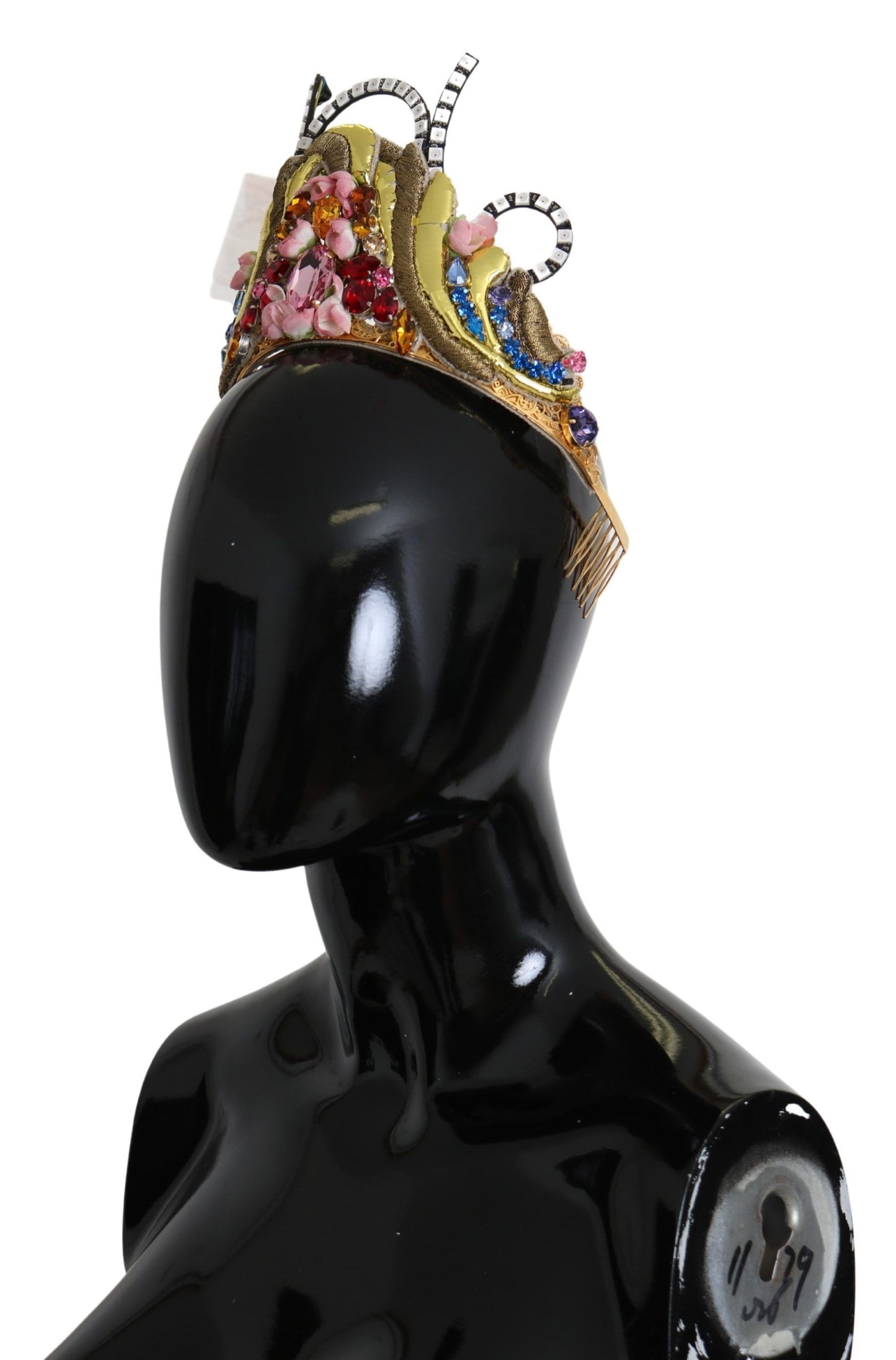 Dolce & Gabbana Stunning Crystal Diadem Tiara - Gold Multicolor - KALAJ