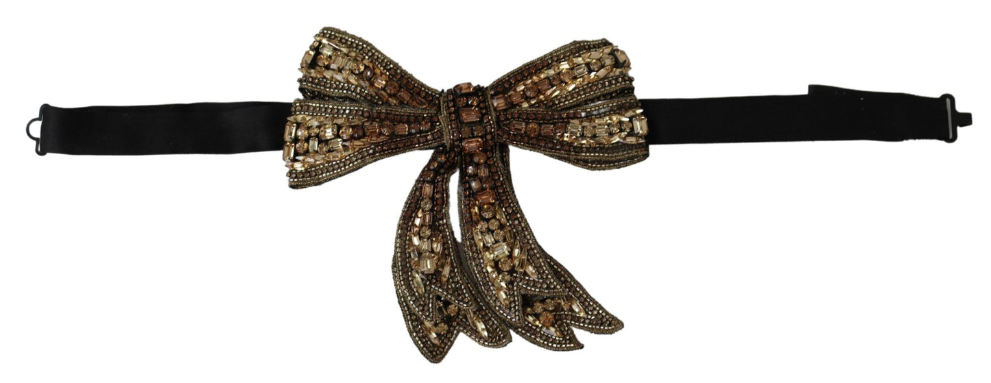 Dolce & Gabbana Elegant Silk Rhinestone Bow Tie - KALAJ