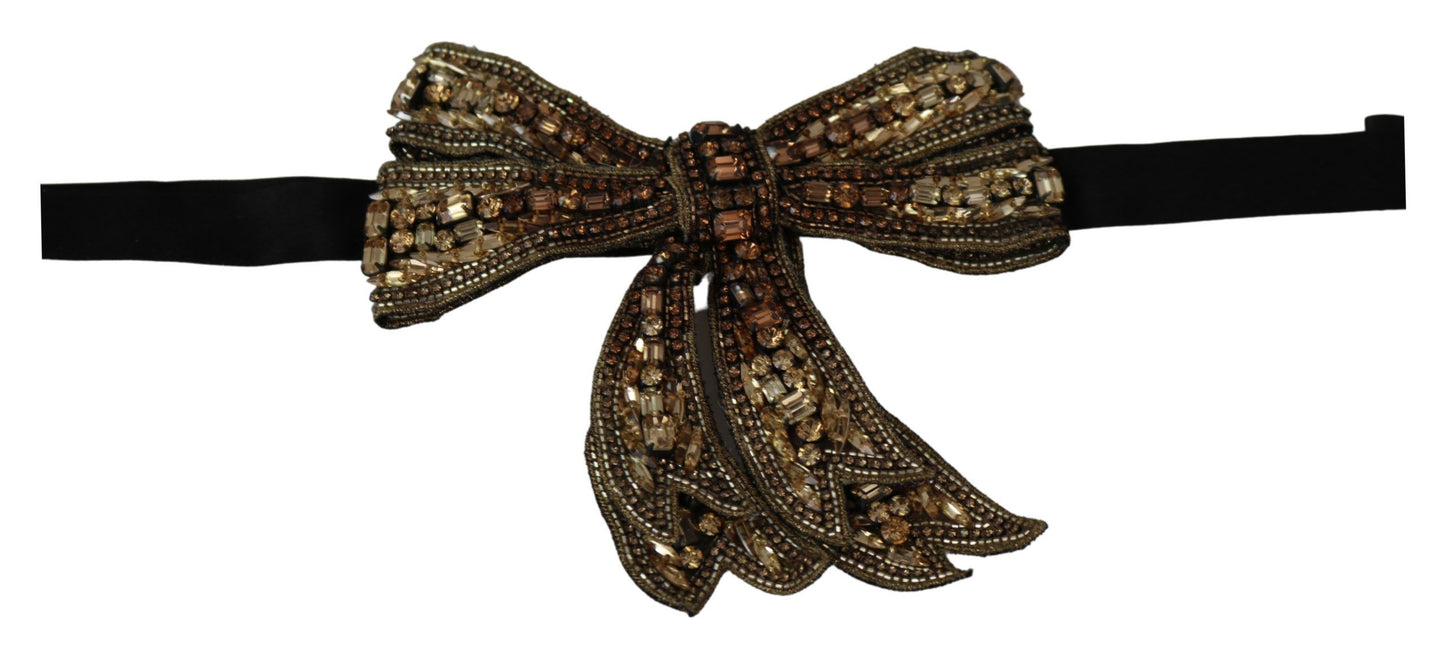 Dolce & Gabbana Elegant Silk Rhinestone Bow Tie - KALAJ