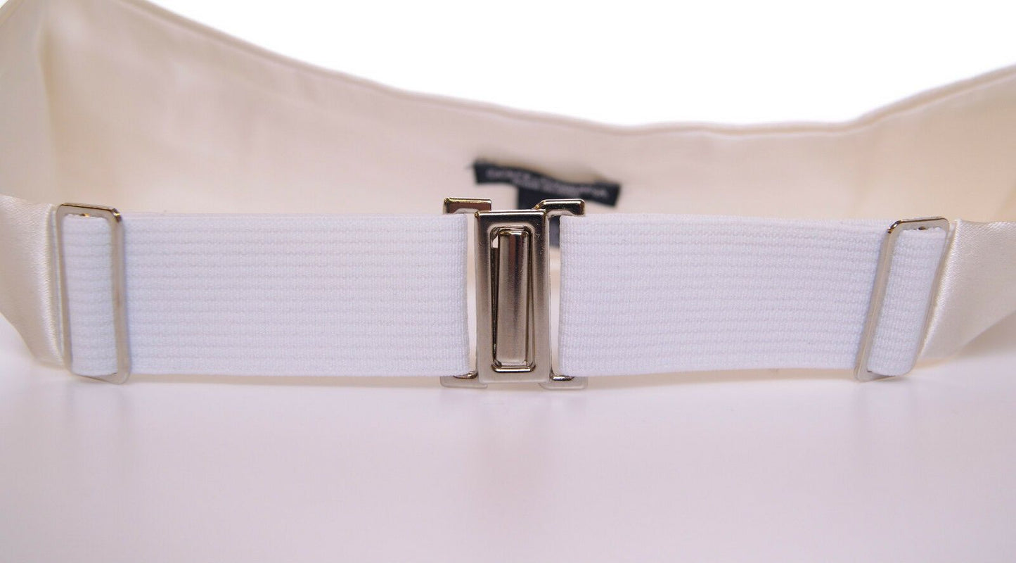 Dolce & Gabbana Elegant White Silk Cummerbund - KALAJ