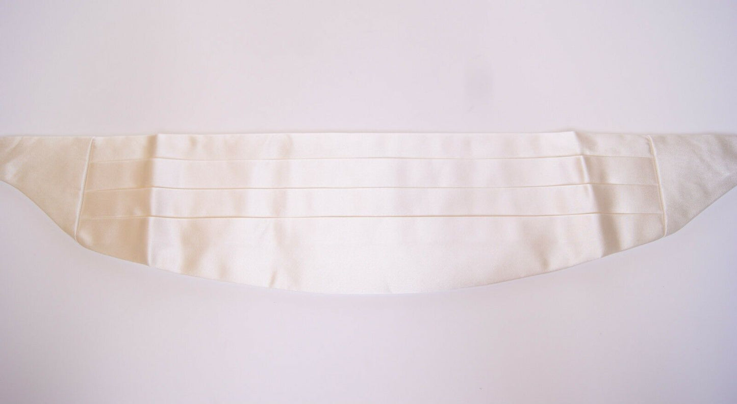 Dolce & Gabbana Elegant White Silk Cummerbund - KALAJ