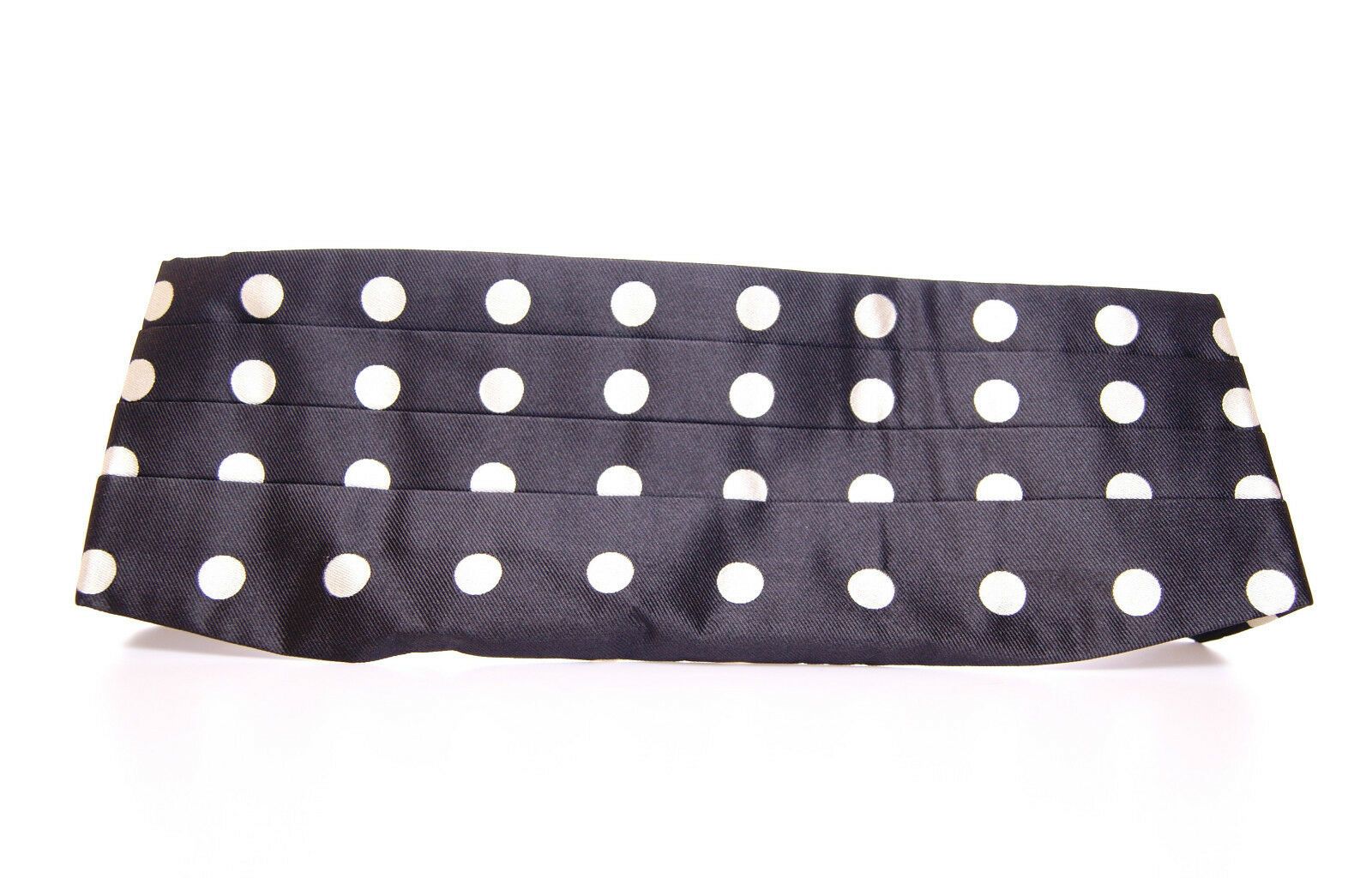 Dolce & Gabbana Elegant Silk Black Polka Dot Cummerbund - KALAJ