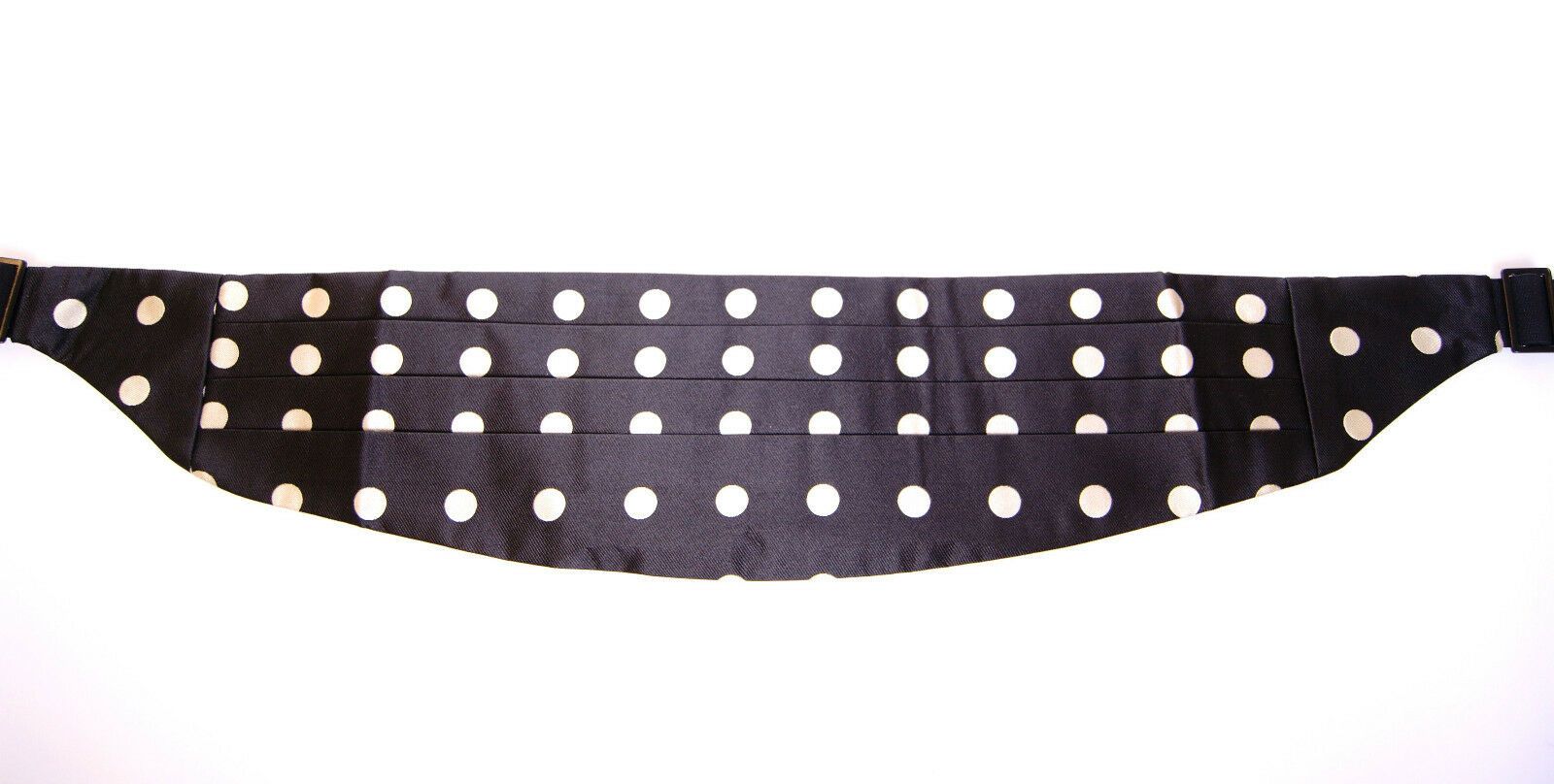 Dolce & Gabbana Elegant Silk Black Polka Dot Cummerbund - KALAJ