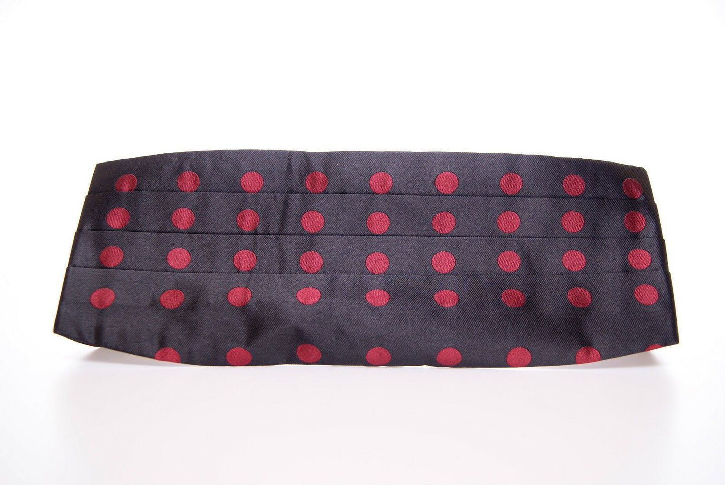 Dolce & Gabbana Exquisite Black Silk Cummerbund with Red Polka Dots - KALAJ