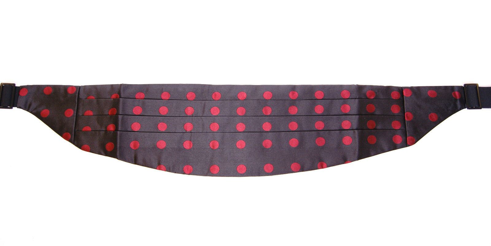 Dolce & Gabbana Exquisite Black Silk Cummerbund with Red Polka Dots - KALAJ