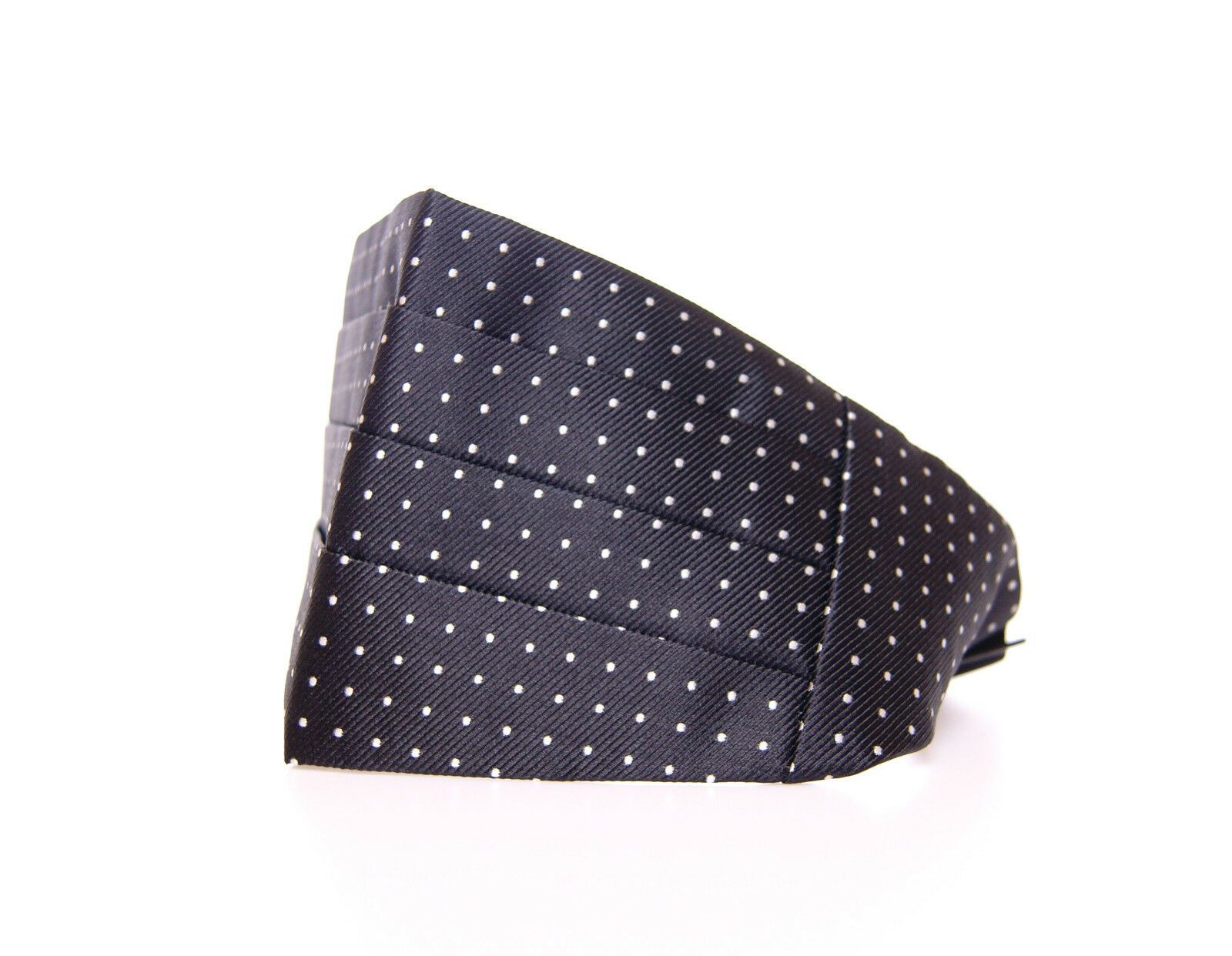 Dolce & Gabbana Elegant Black Silk Polka Dot Cummerbund - KALAJ