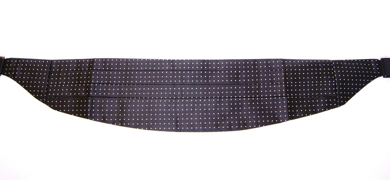 Dolce & Gabbana Elegant Black Silk Polka Dot Cummerbund - KALAJ