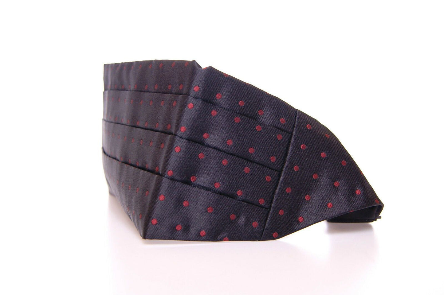 Dolce & Gabbana Elegant Silk Black Cummerbund with Red Polka Dots - KALAJ