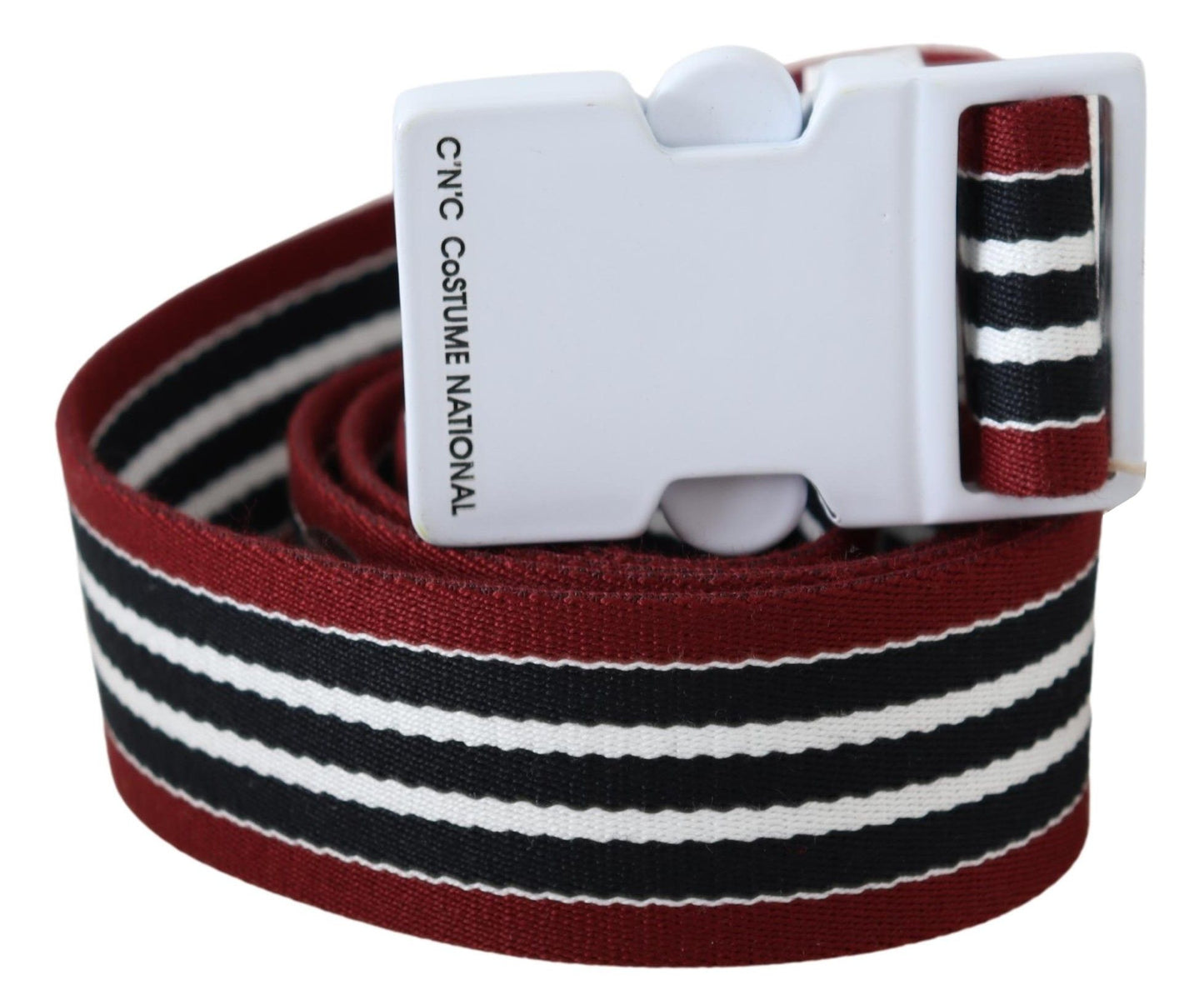 Costume National Elegant Stripe Canvas Waist Belt - KALAJ