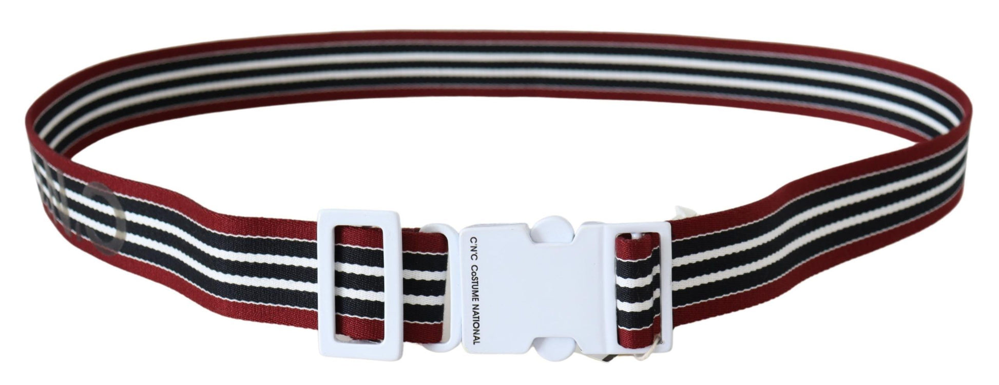 Costume National Elegant Stripe Canvas Waist Belt - KALAJ