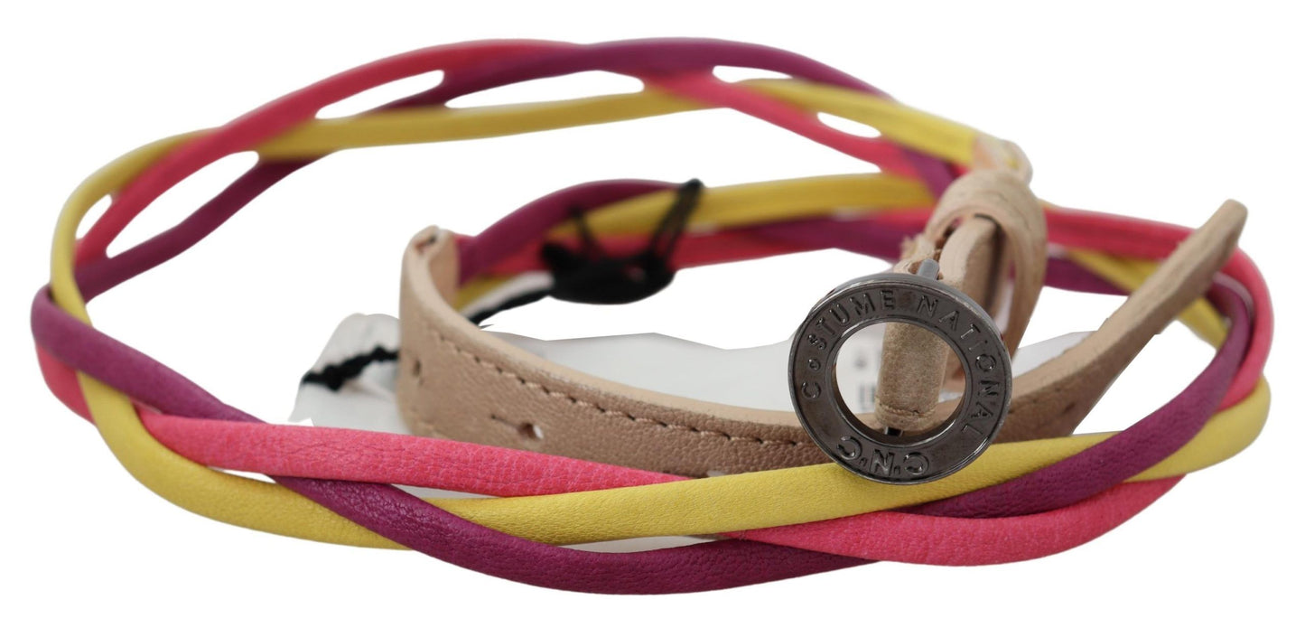 Costume National Multicolor Twisted Faux Leather Belt - KALAJ