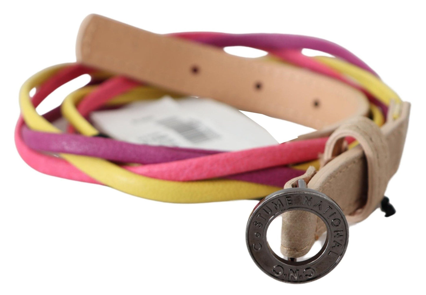 Costume National Multicolor Twisted Faux Leather Belt - KALAJ