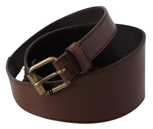 PLEIN SUD Chic Dark Brown Leather Fashion Belt - KALAJ