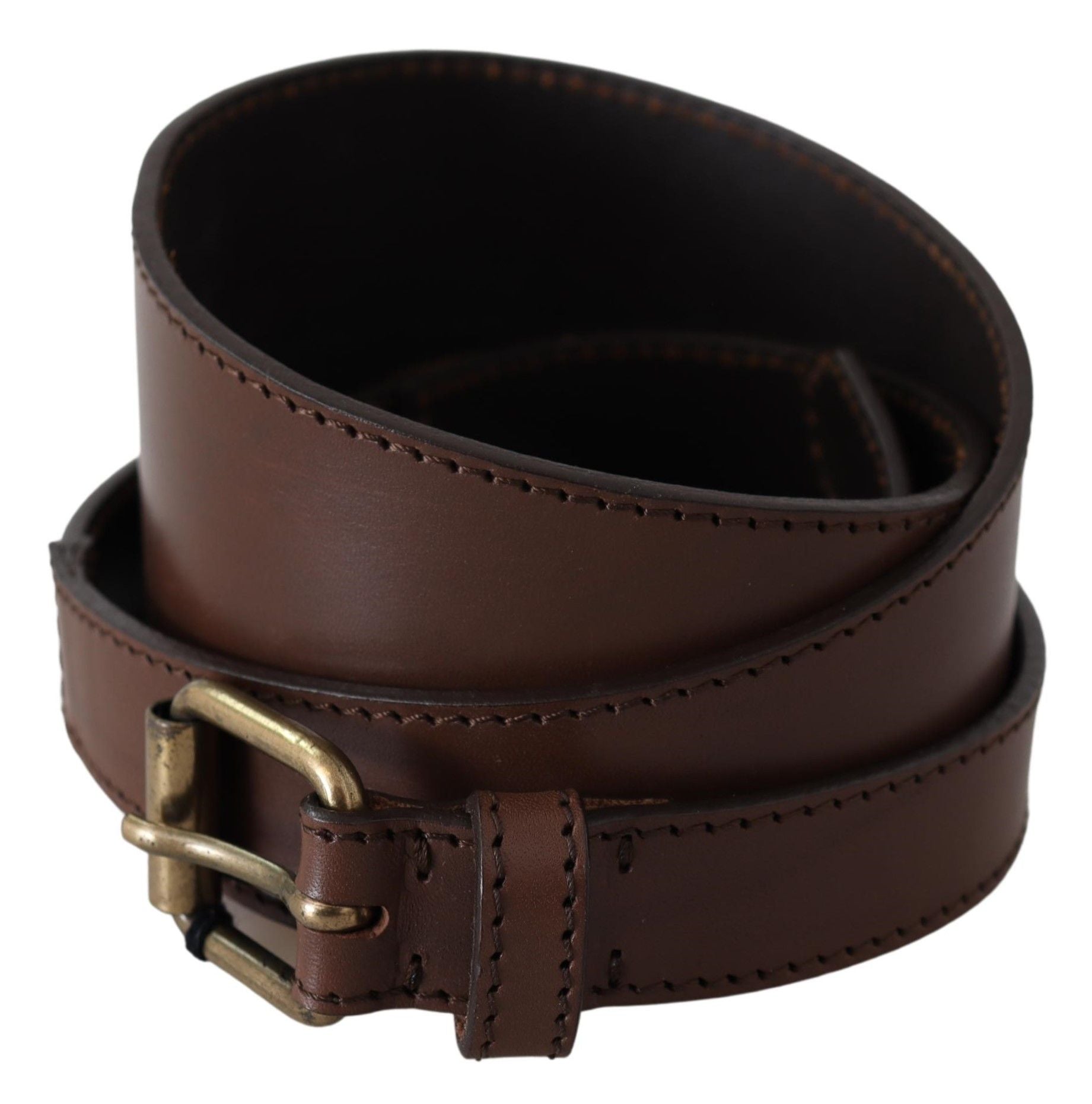 PLEIN SUD Chic Dark Brown Leather Fashion Belt - KALAJ