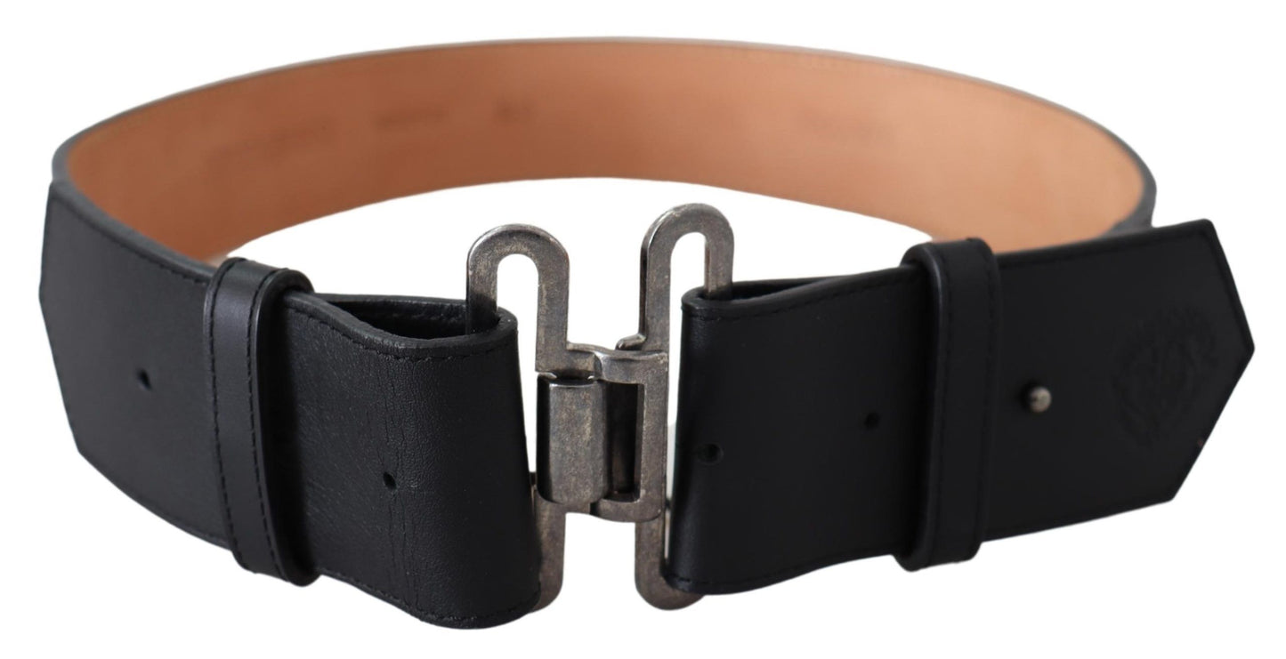 Ermanno Scervino Chic Leather Adjustable Black Belt - KALAJ