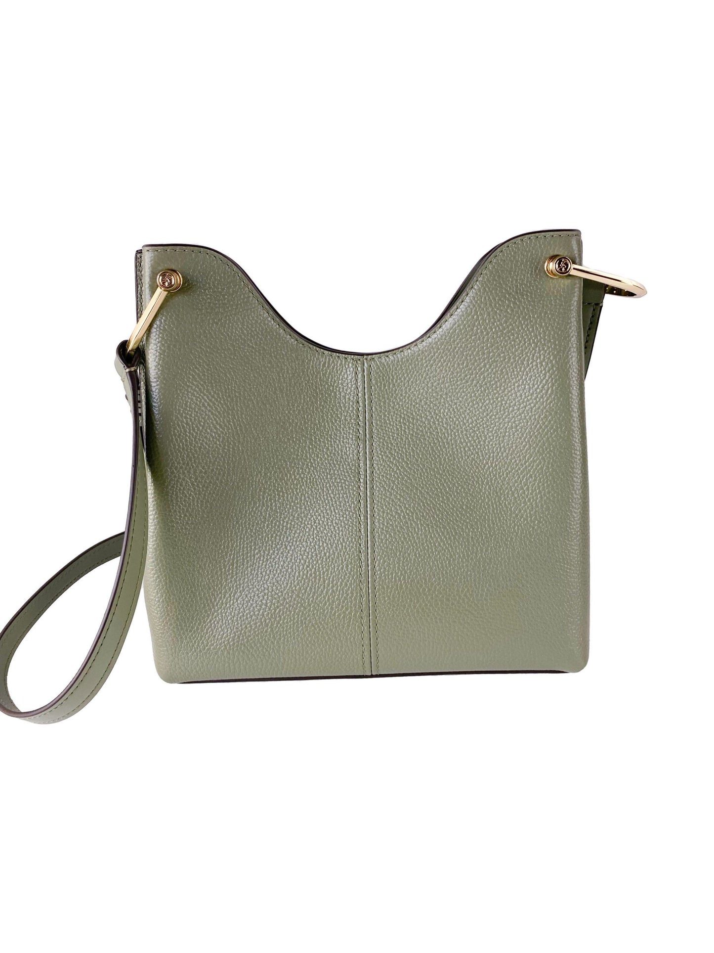 Michael Kors Joan Large Perforated Suede Leather Slouchy Messenger Handbag (Army Green) - KALAJ