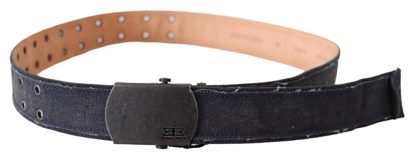 Ermanno Scervino Chic Blue Leather Waist Belt - KALAJ