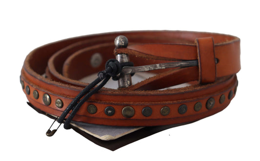 Scervino Street Elegant Leather Waist Belt in Brown - KALAJ