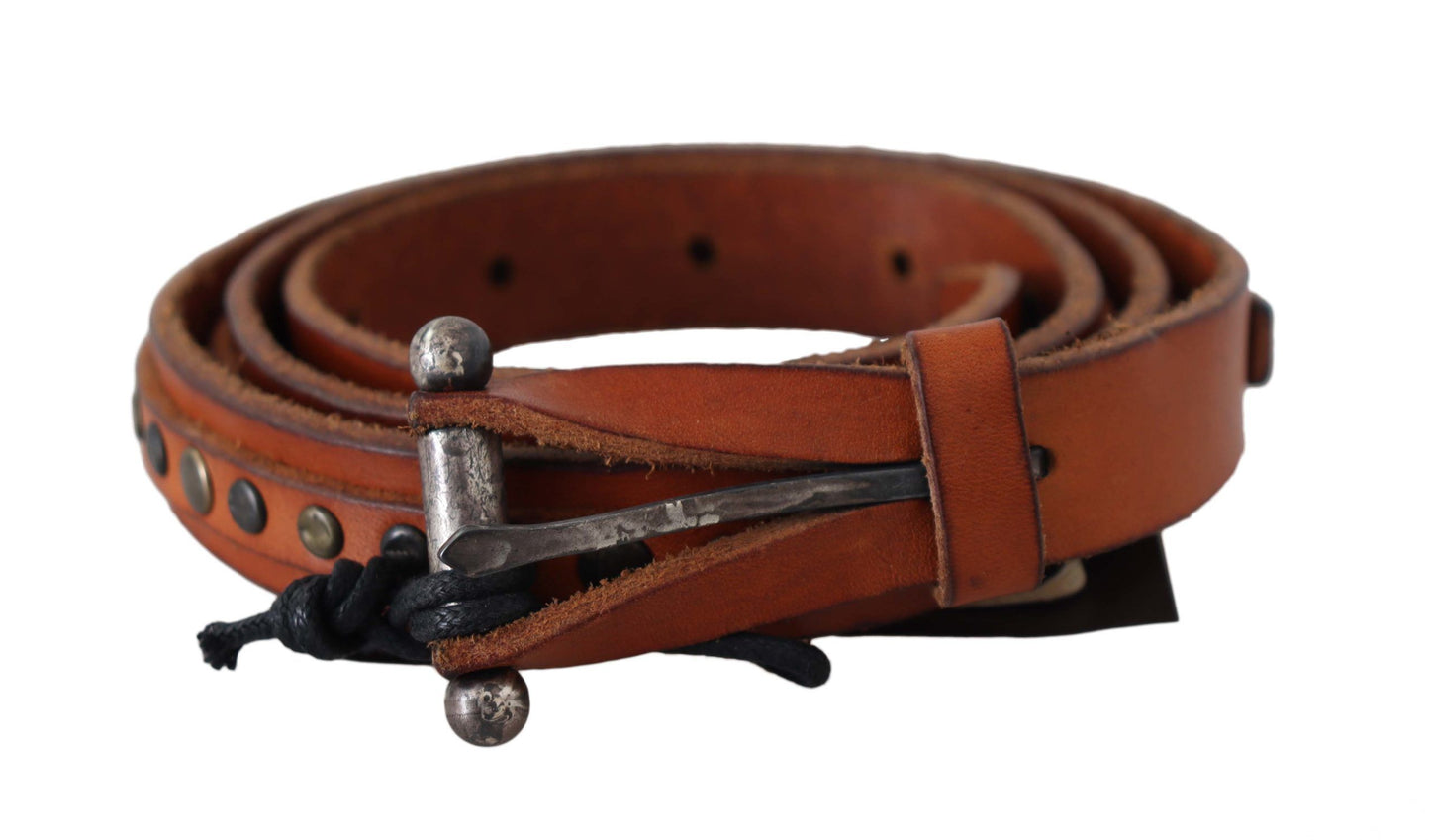 Scervino Street Elegant Leather Waist Belt in Brown - KALAJ