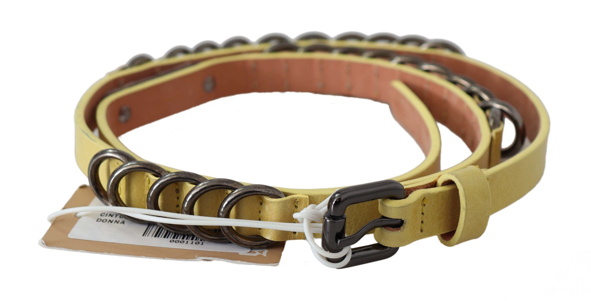 John Galliano Chic Yellow Leather Skinny Belt - KALAJ