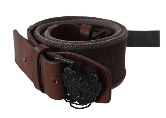 Ermanno Scervino Classic Dark Brown Leather Belt with Logo Buckle - KALAJ