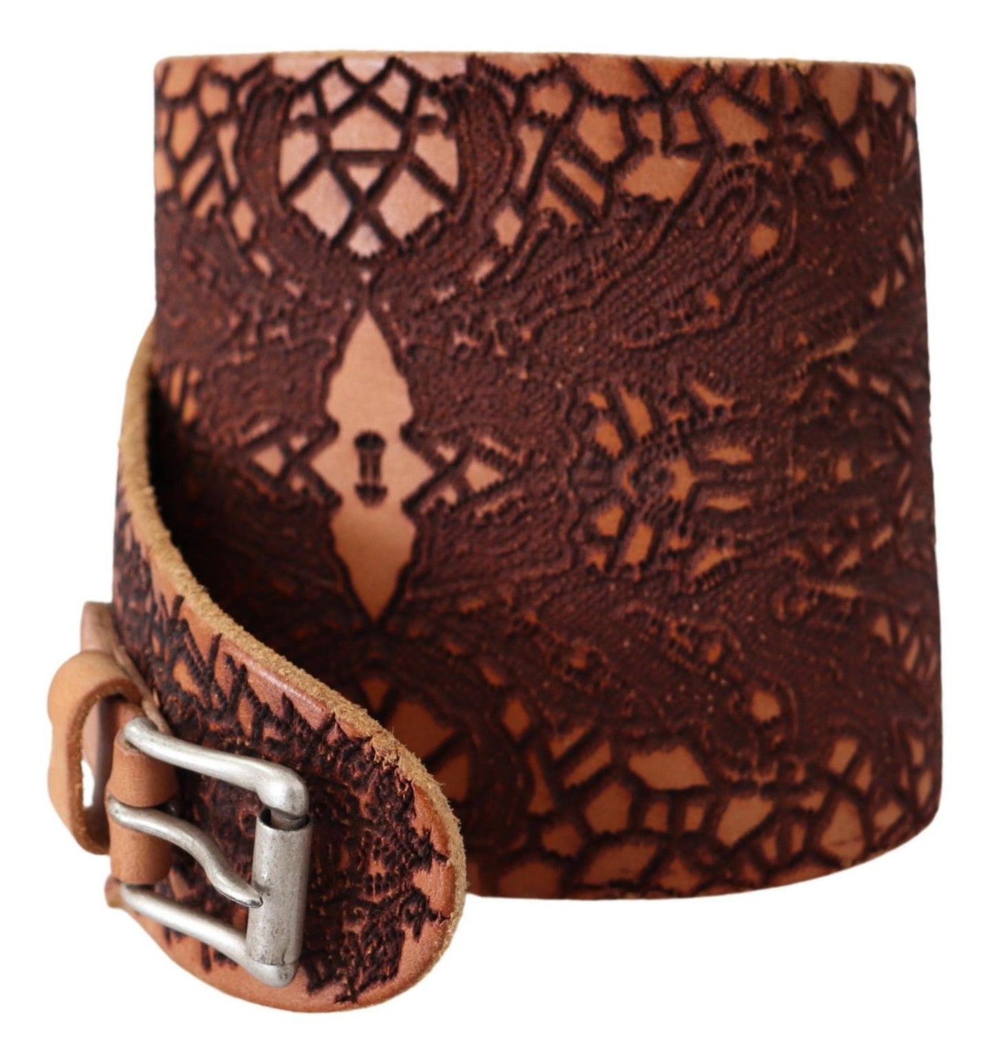 Scervino Street Elegant Brown Leather Fashion Belt - KALAJ