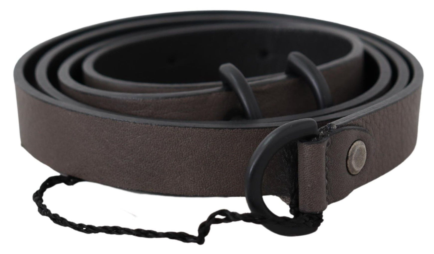 Costume National Elegant Dark Brown Leather Belt - KALAJ