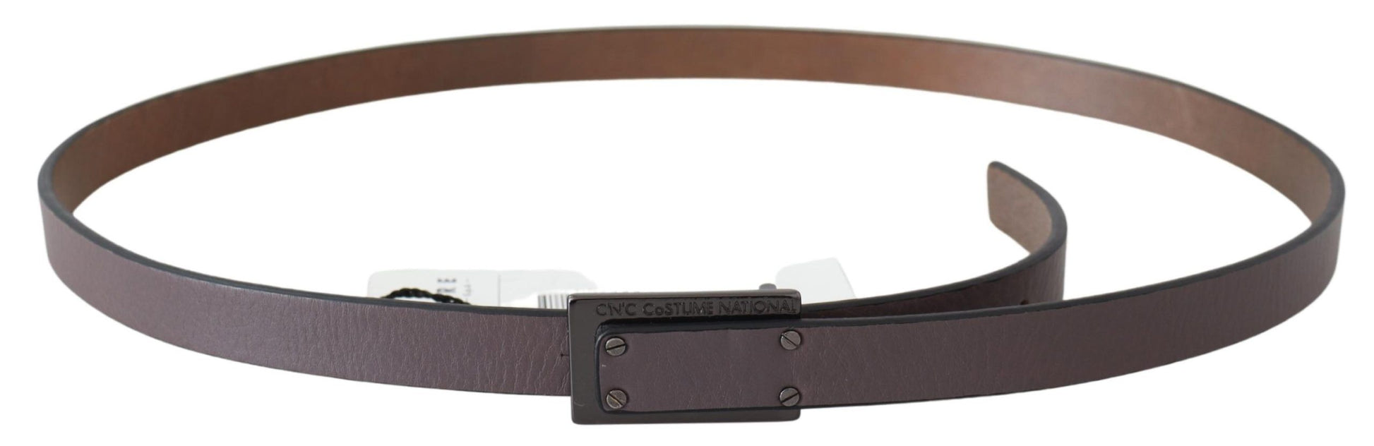 Costume National Elegant Dark Brown Leather Belt - KALAJ