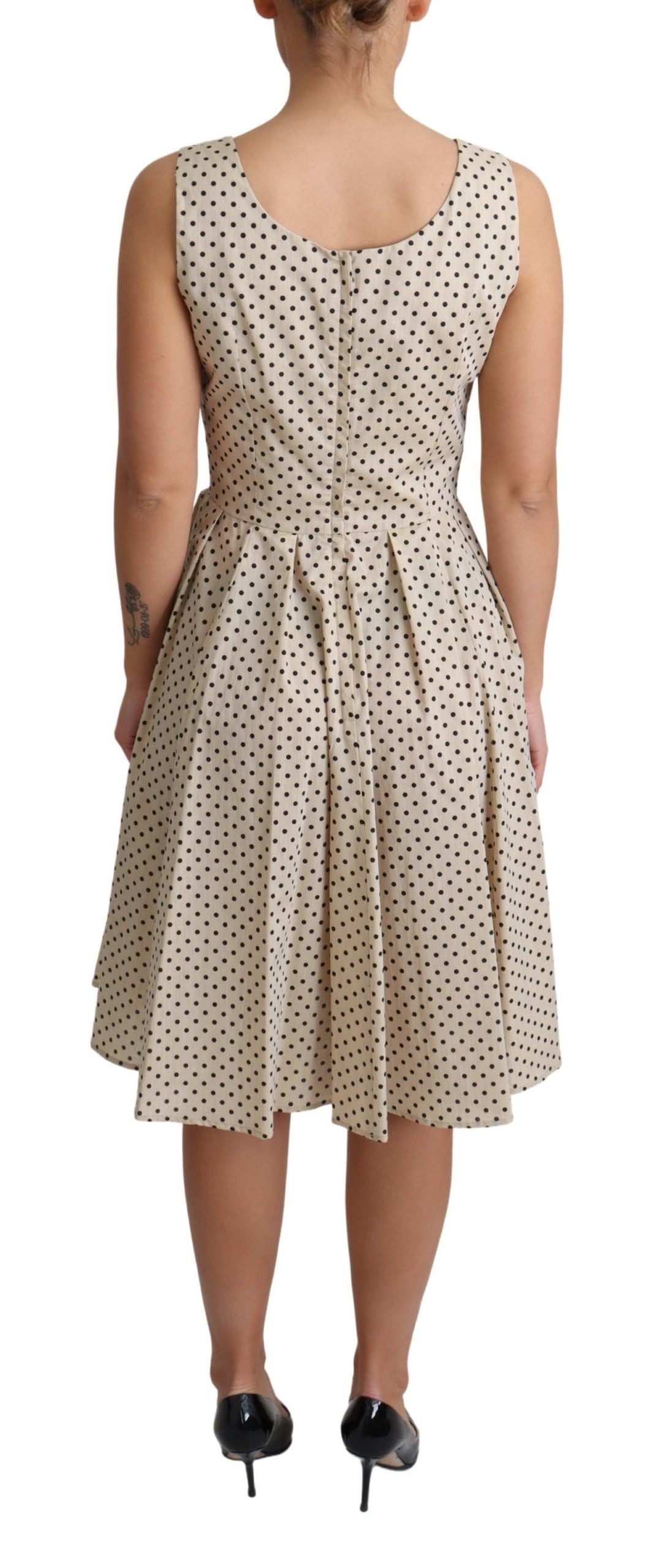 Dolce & Gabbana Elegant Polka Dot Sleeveless A-Line Dress