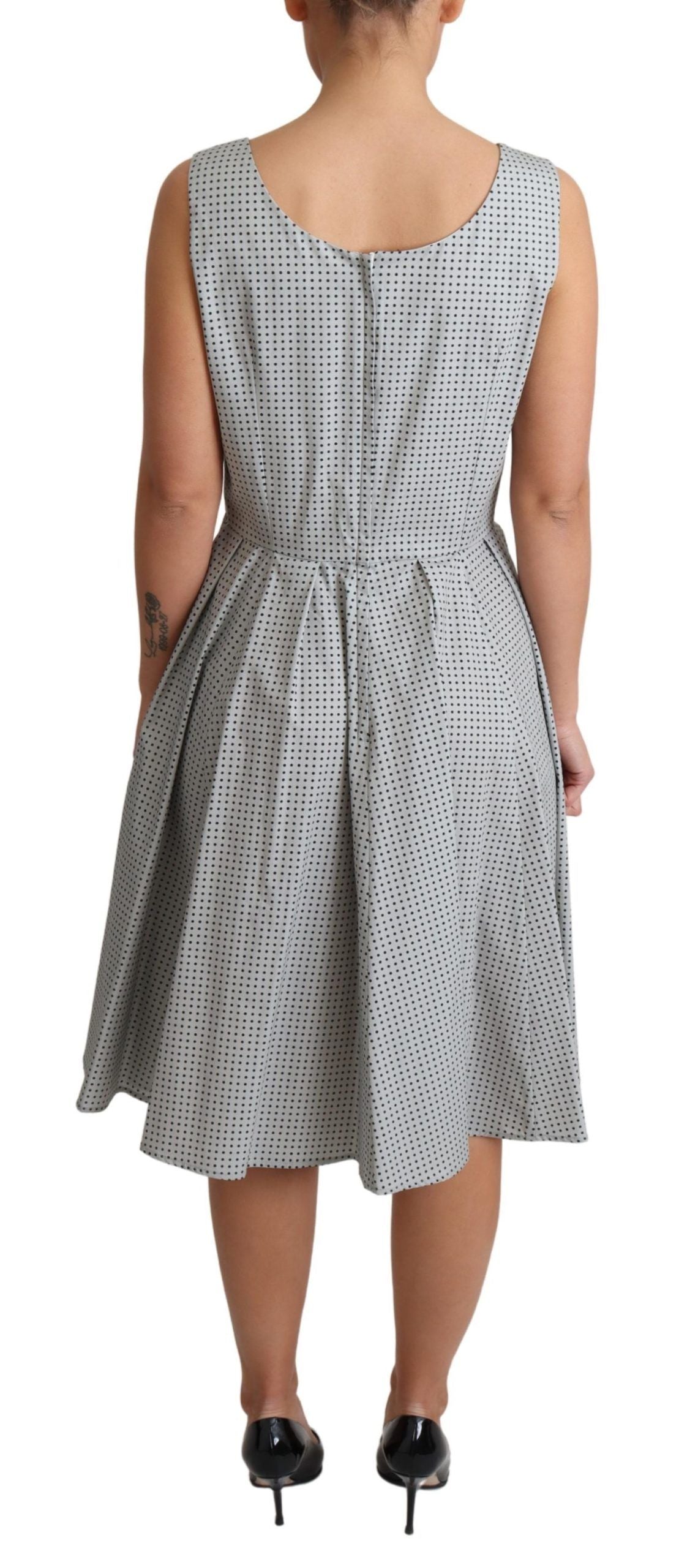 Dolce & Gabbana Chic Polka Dotted Sleeveless A-Line Dress