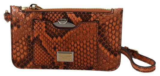 Dolce & Gabbana Elegant Python Patterned Leather Wristlet - KALAJ