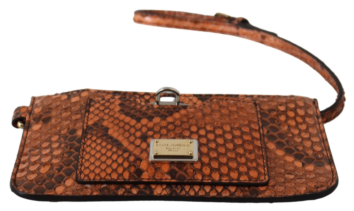 Dolce & Gabbana Elegant Python Patterned Leather Wristlet - KALAJ