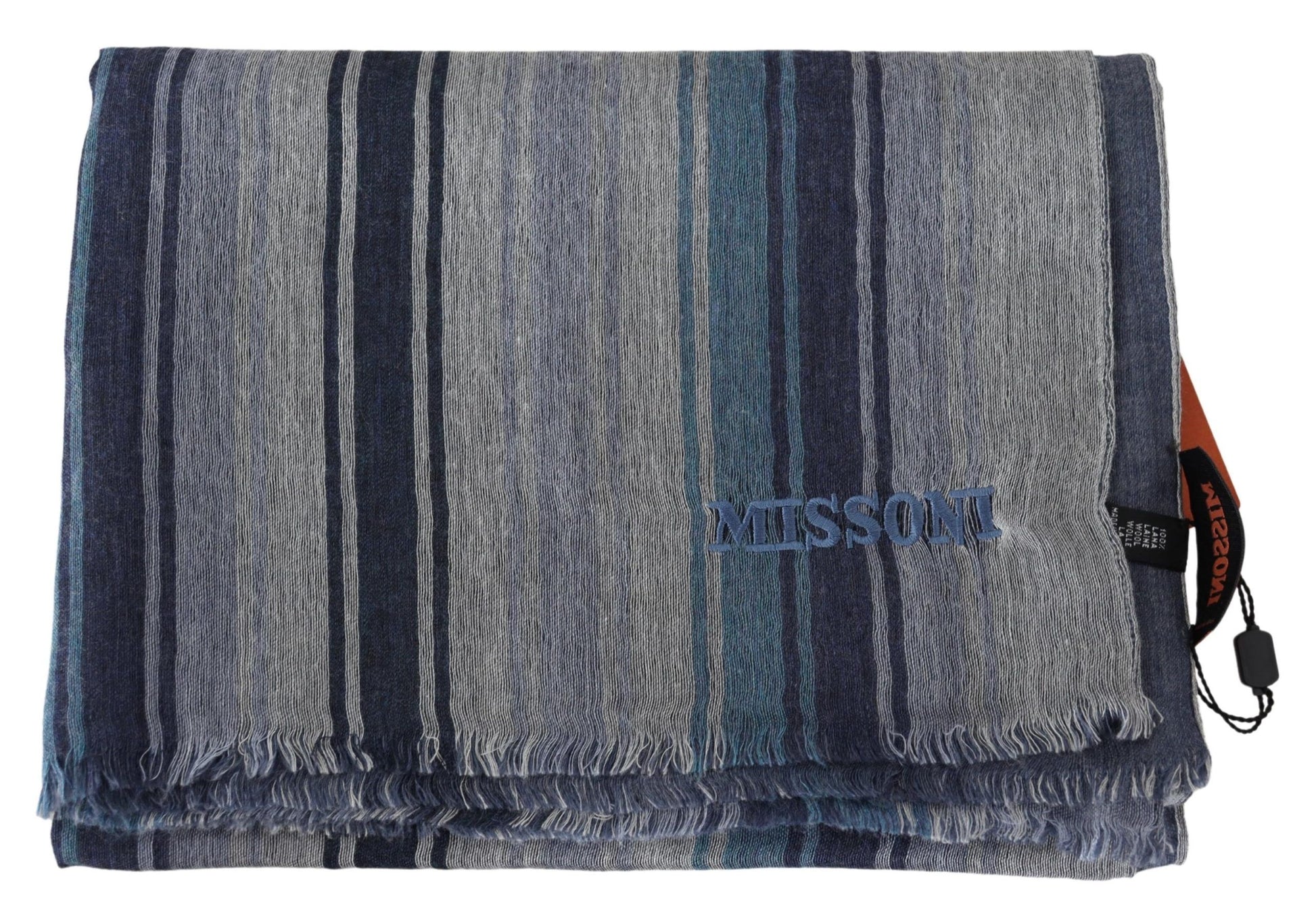 Missoni Elegant Multicolor Wool Scarf with Logo Embroidery - KALAJ