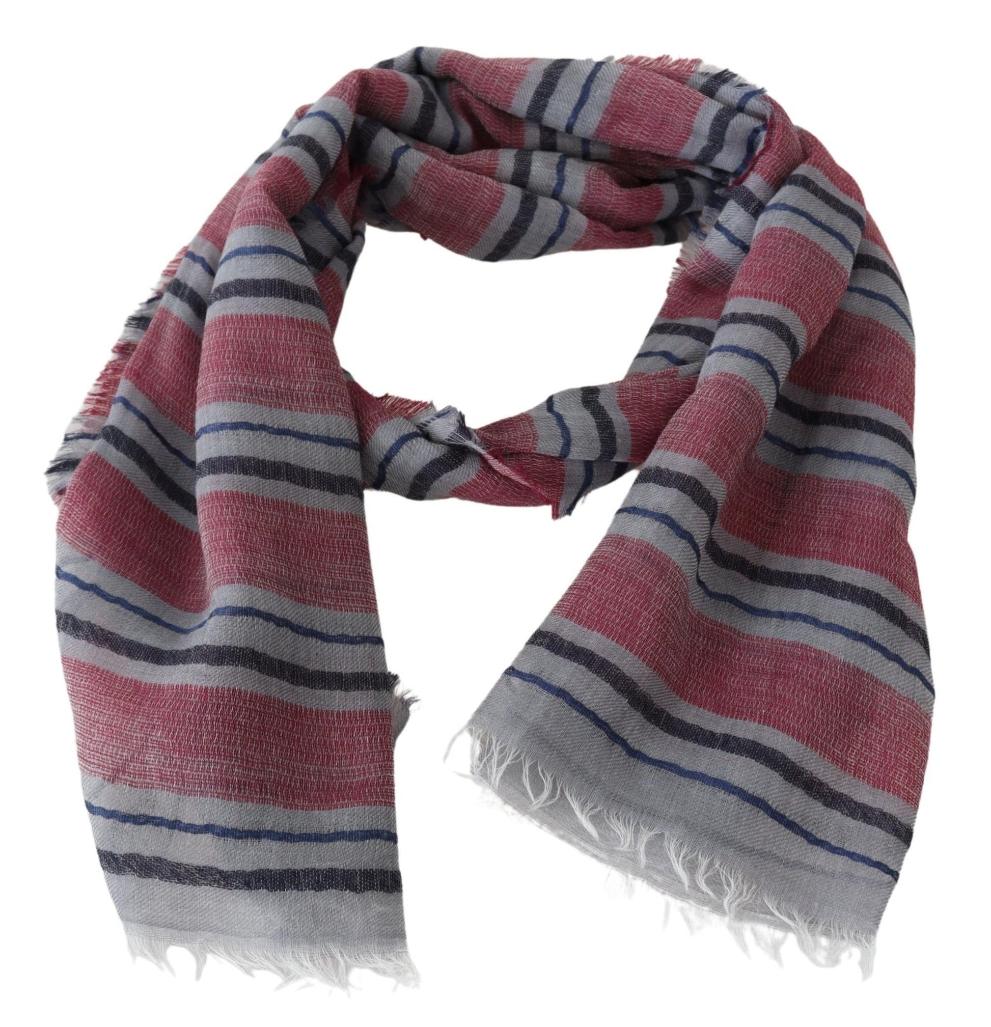 Missoni Elegant Multicolor Striped Wool Scarf - KALAJ