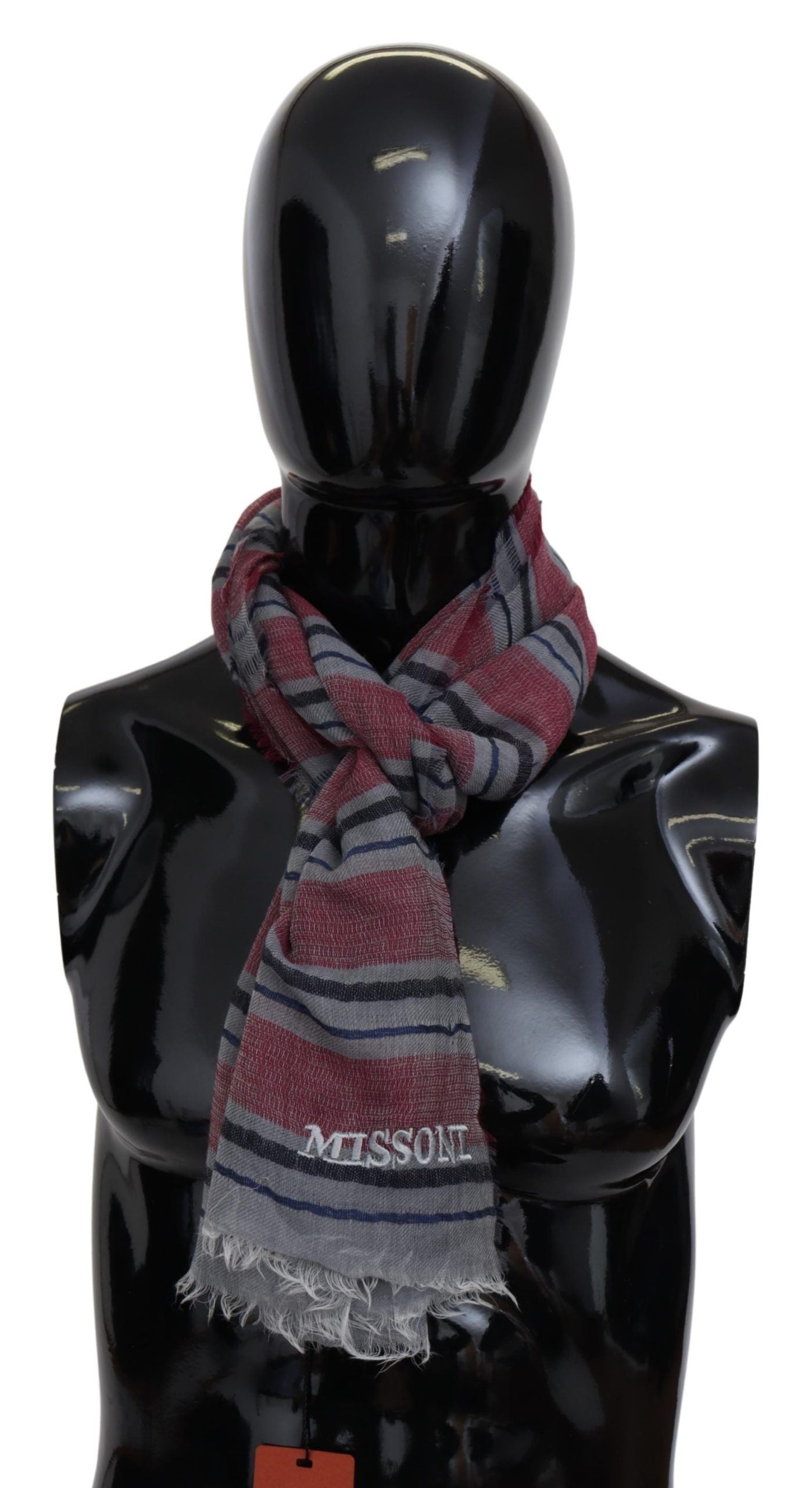 Missoni Elegant Multicolor Striped Wool Scarf - KALAJ