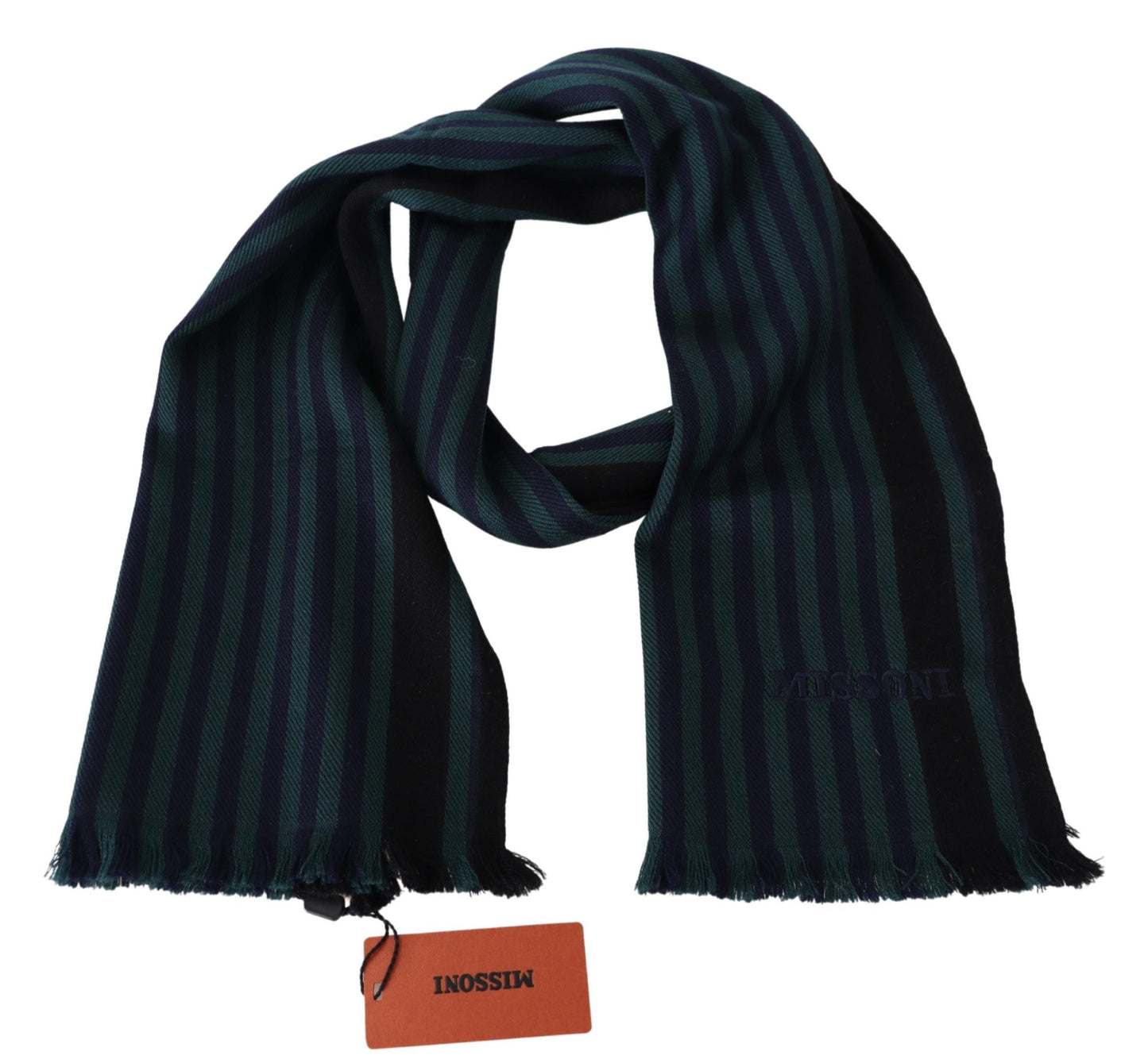 Missoni Elegant Multicolor Wool Scarf with Fringes - KALAJ