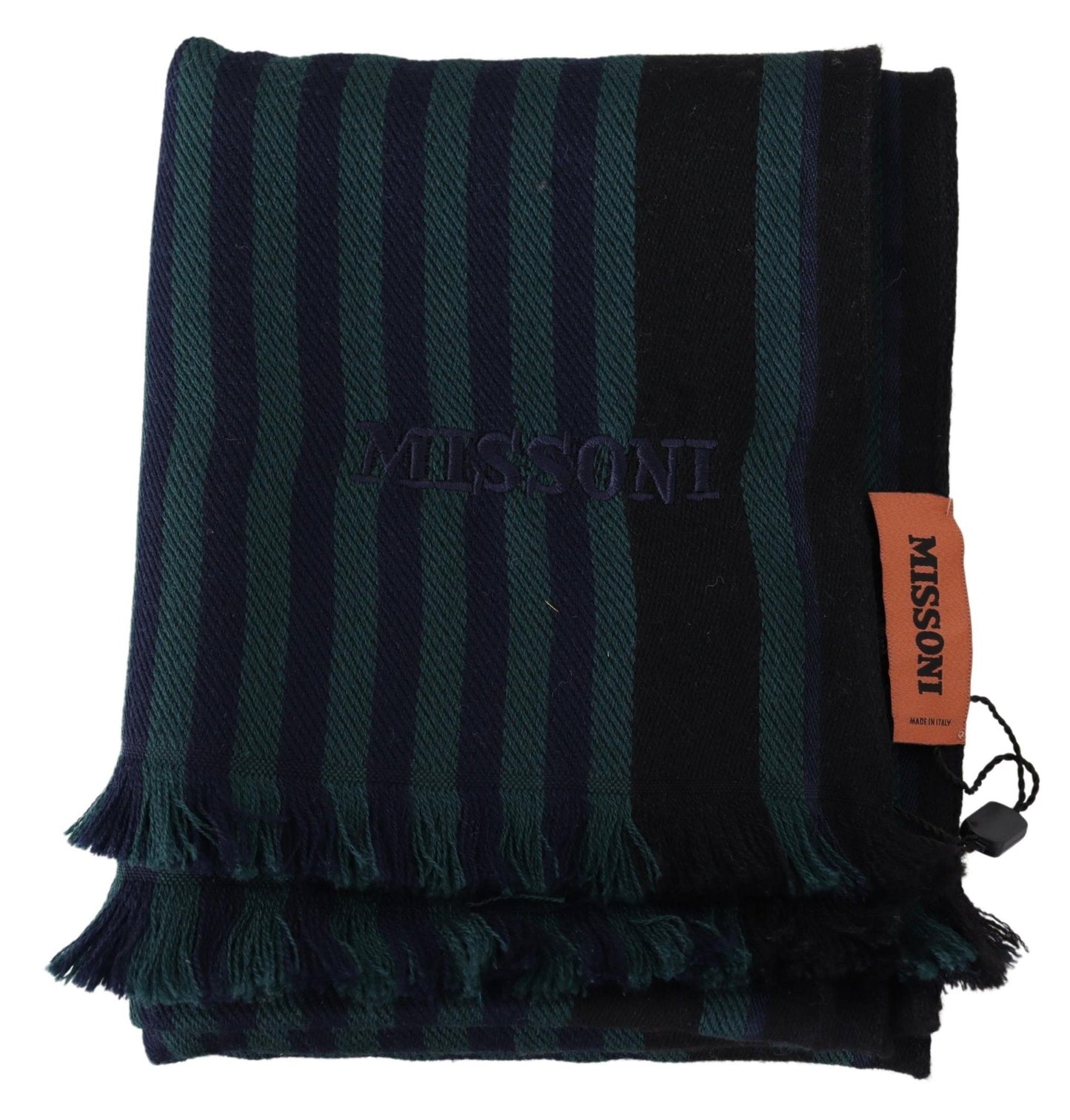 Missoni Elegant Multicolor Wool Scarf with Fringes - KALAJ