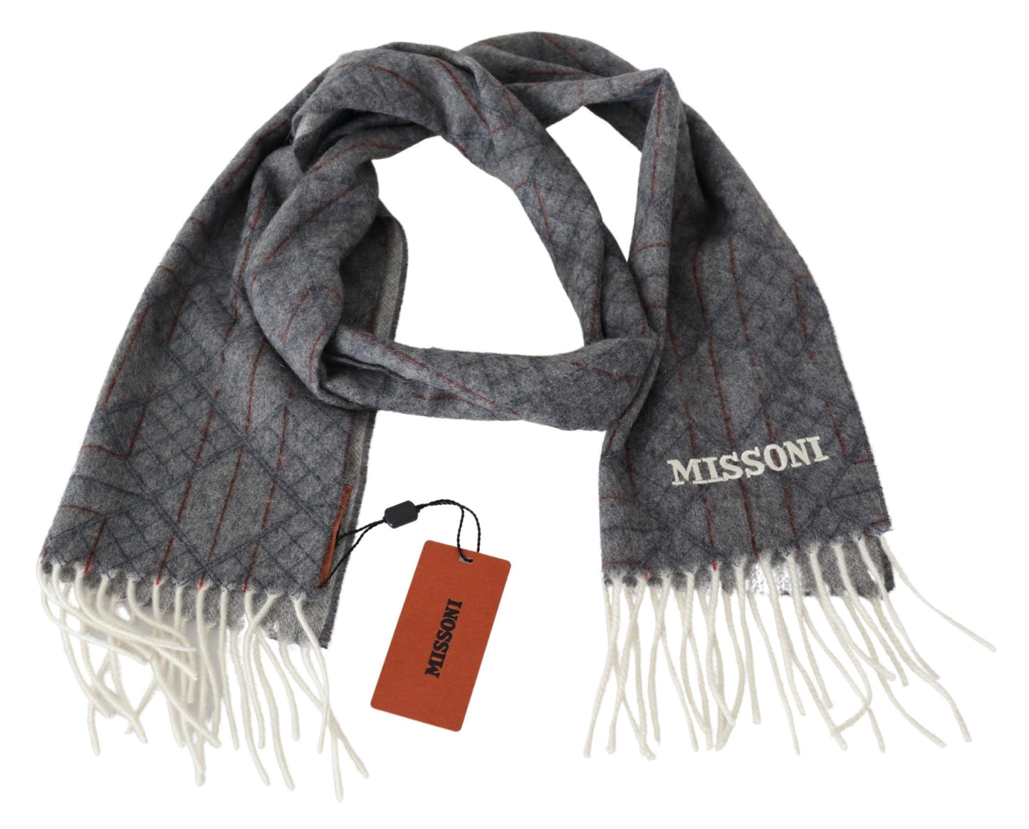 Missoni Elegant Unisex Cashmere Scarf with Signature Pattern - KALAJ